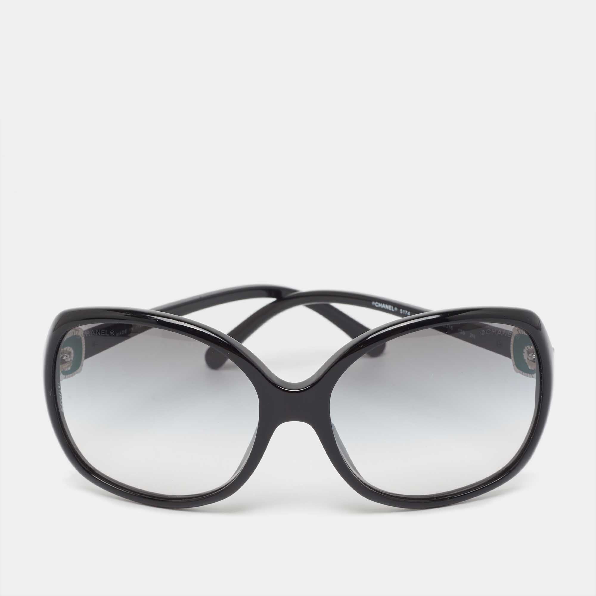 Chanel Black Gradient CC Oversized Sunglasses