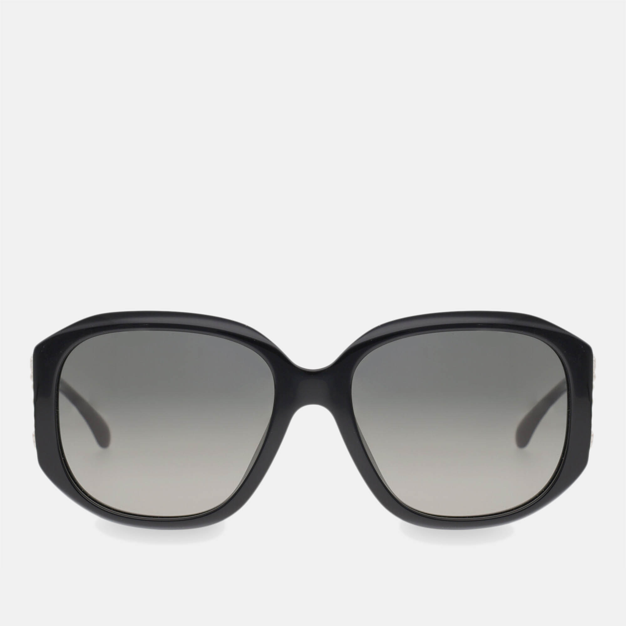 Chanel  Women's Synthetic Fibers Oversized Frame Sunglasses - Black - One Size
