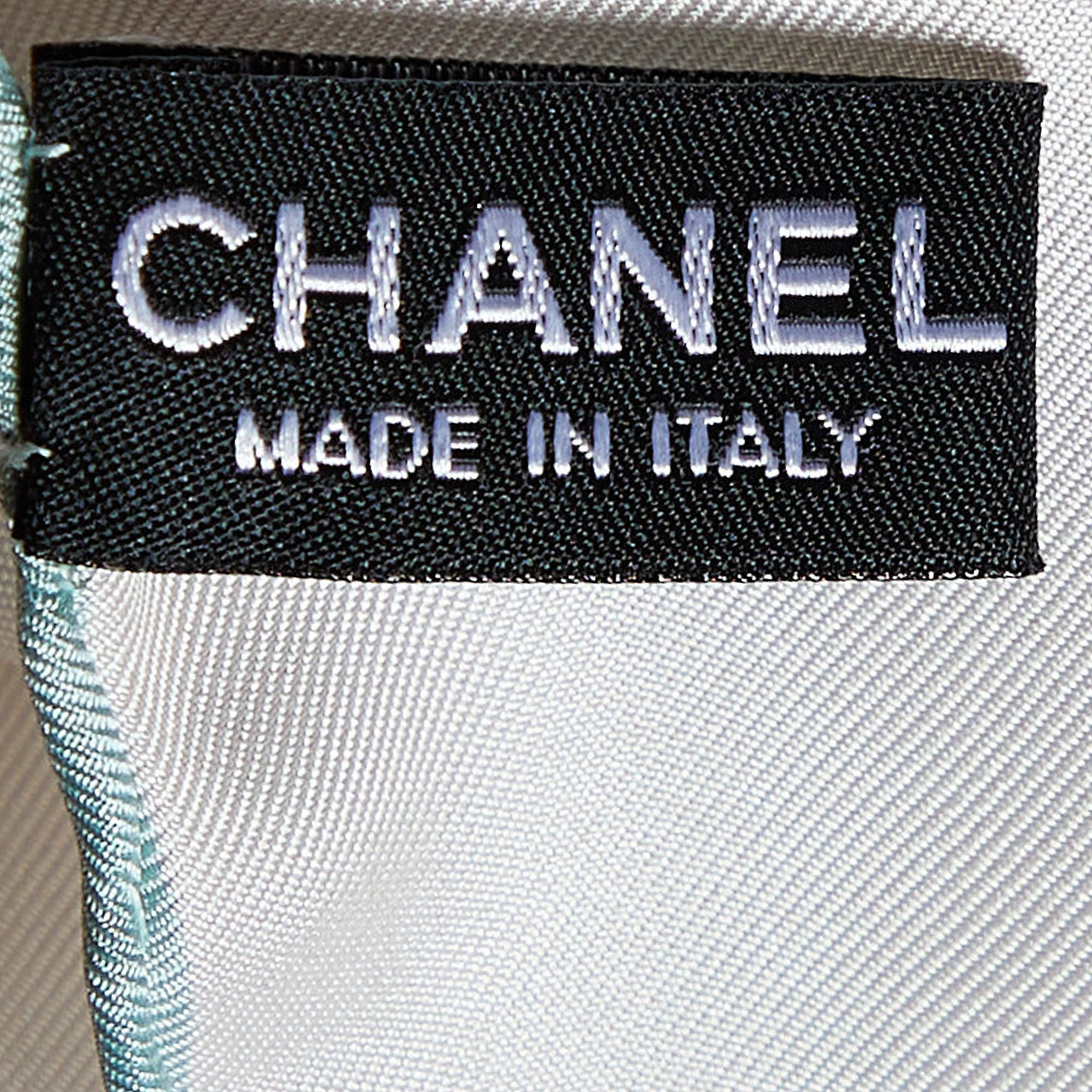 Chanel Cream All-over CC Print Silk Square Scarf