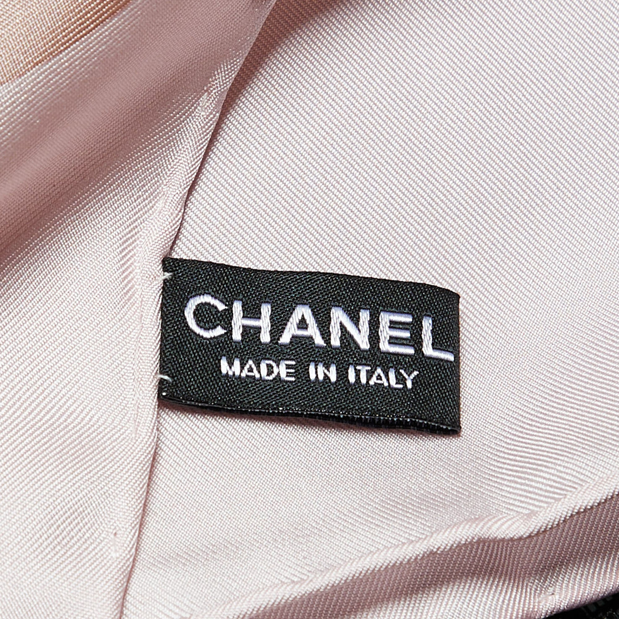 Chanel Multicolor Structural Logo Print Silk Square Scarf