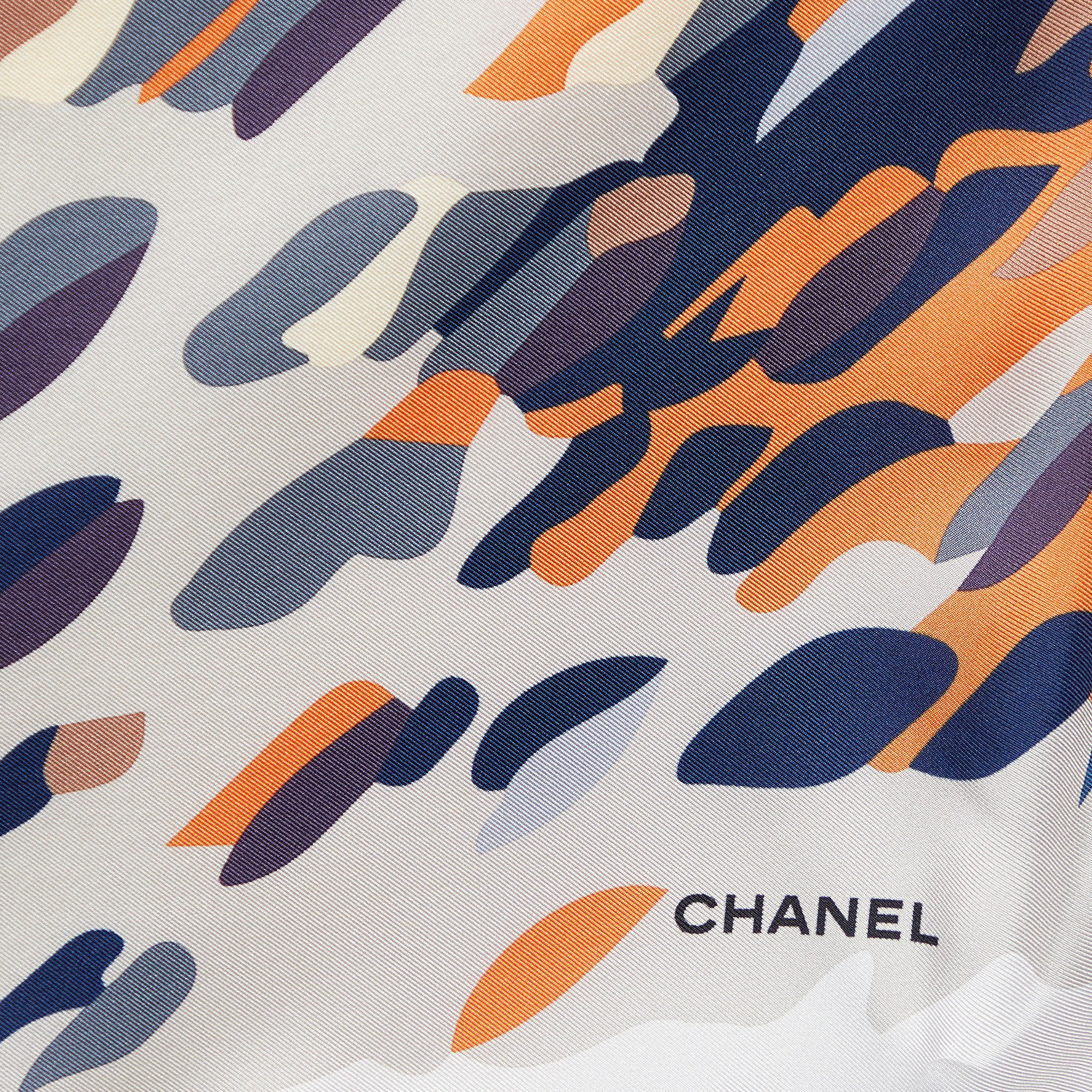 Chanel Multicolor Abstract Print Silk Square Scarf