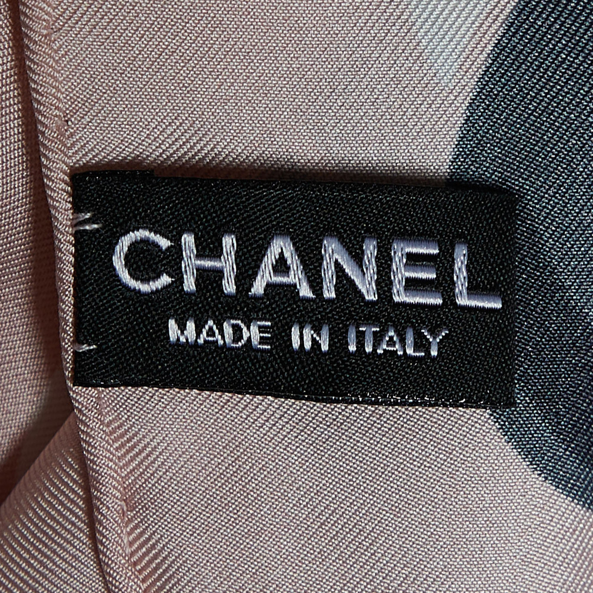Chanel Light Pink CC Chain Print Silk Square Scarf