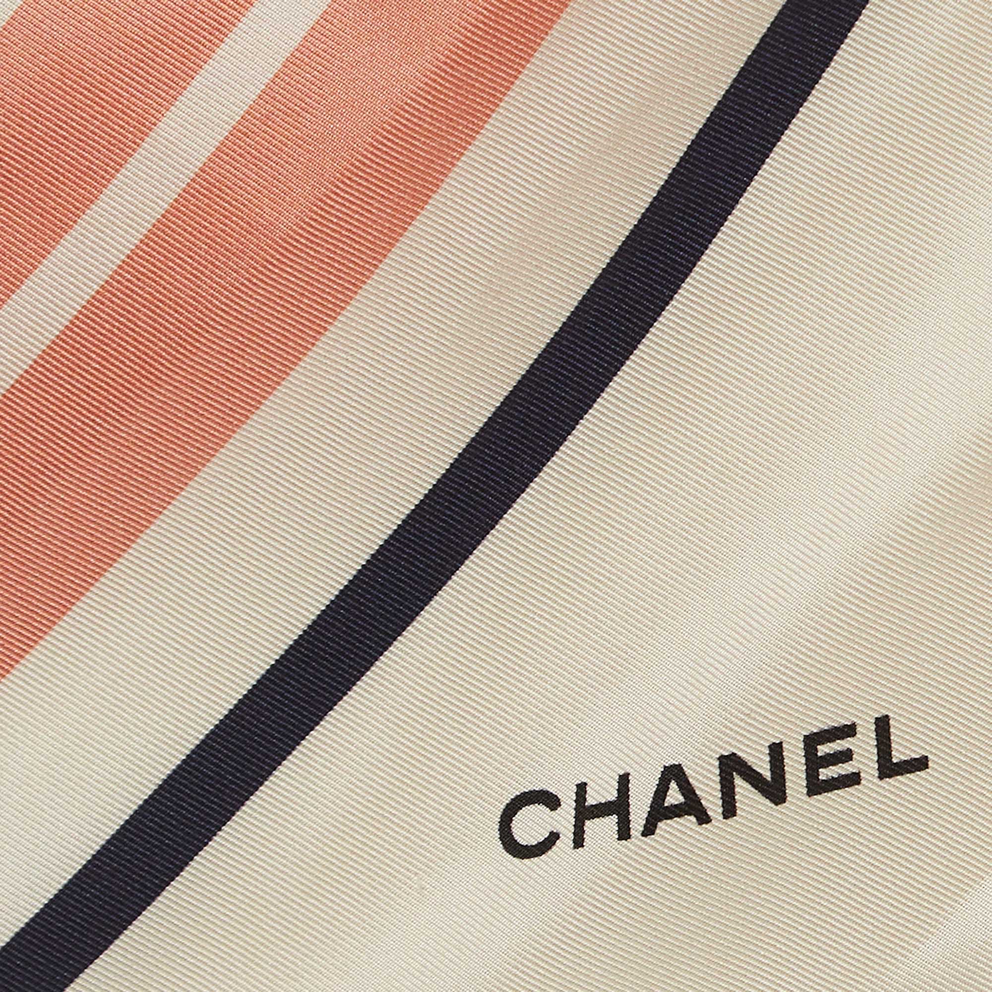Chanel Cream CC Bag Print Silk Square Scarf