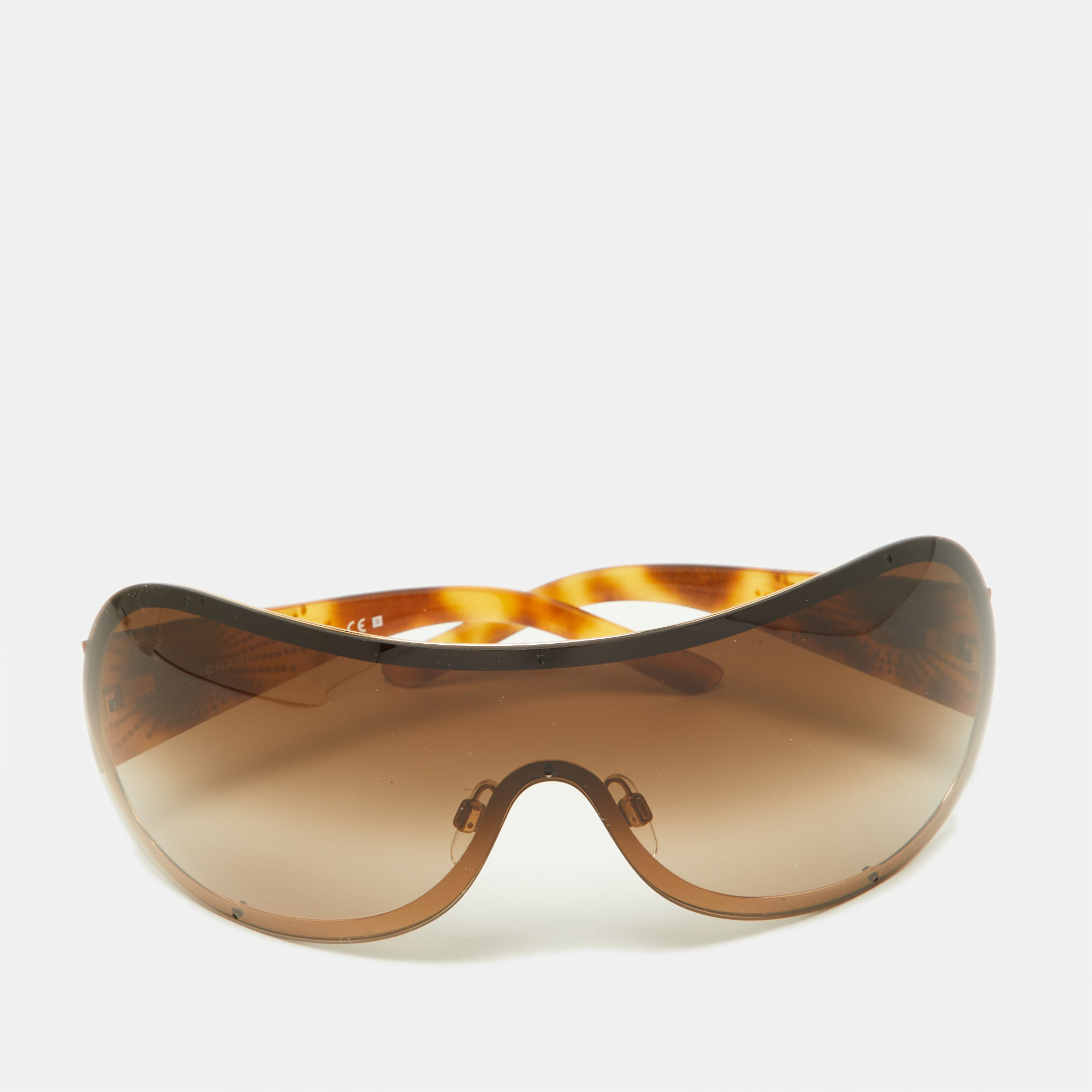Chanel Brown Havana/Brown Gradient 4148 Crystal CC Shield Sunglasses
