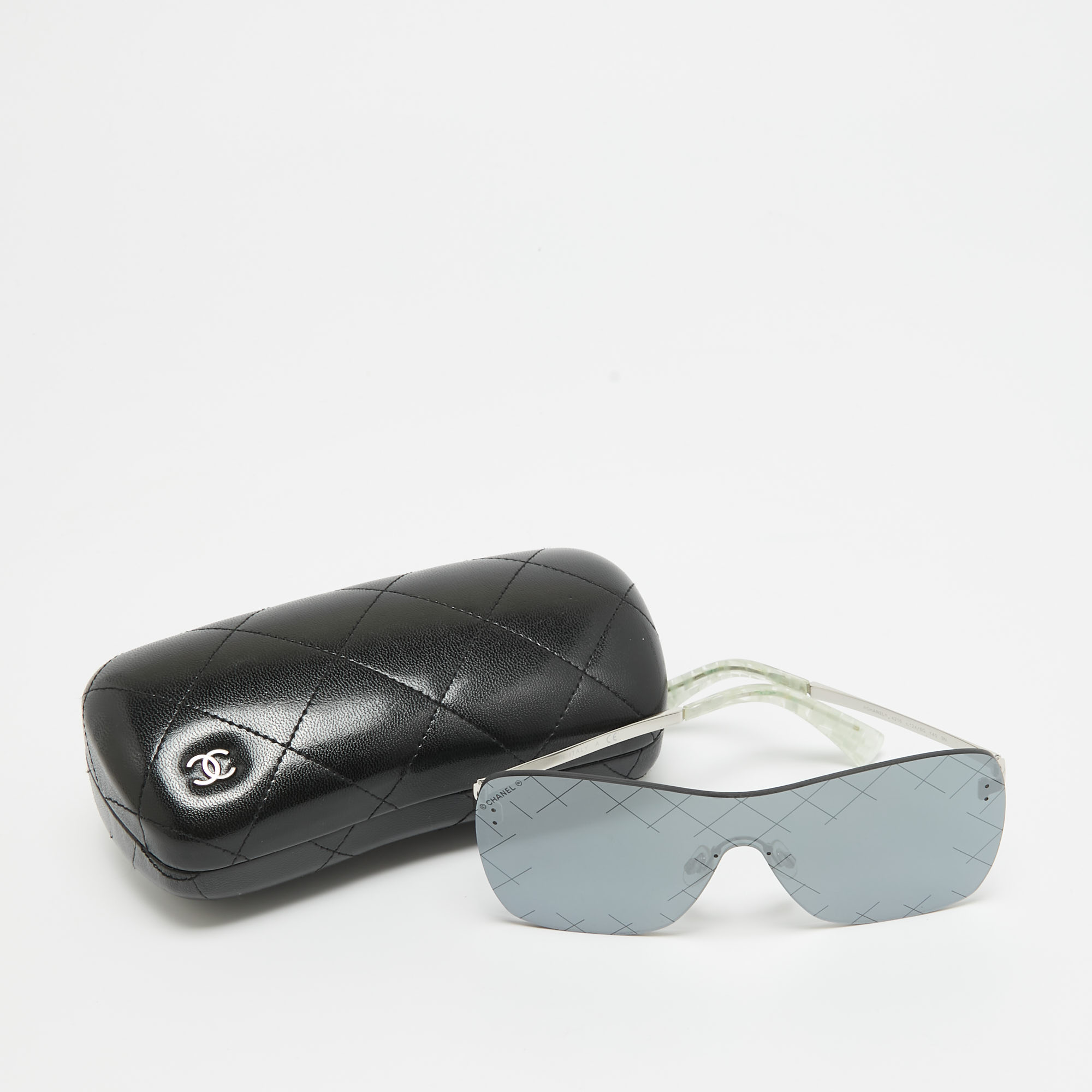 Chanel Black/Silver 4215 Runway Shield Sunglasses