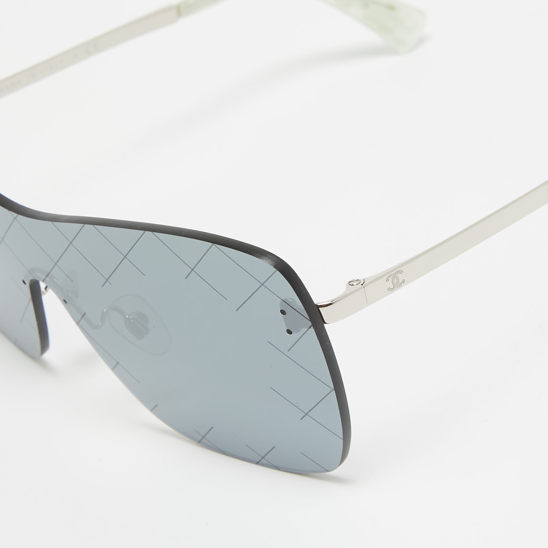 Chanel Black/Silver 4215 Runway Shield Sunglasses