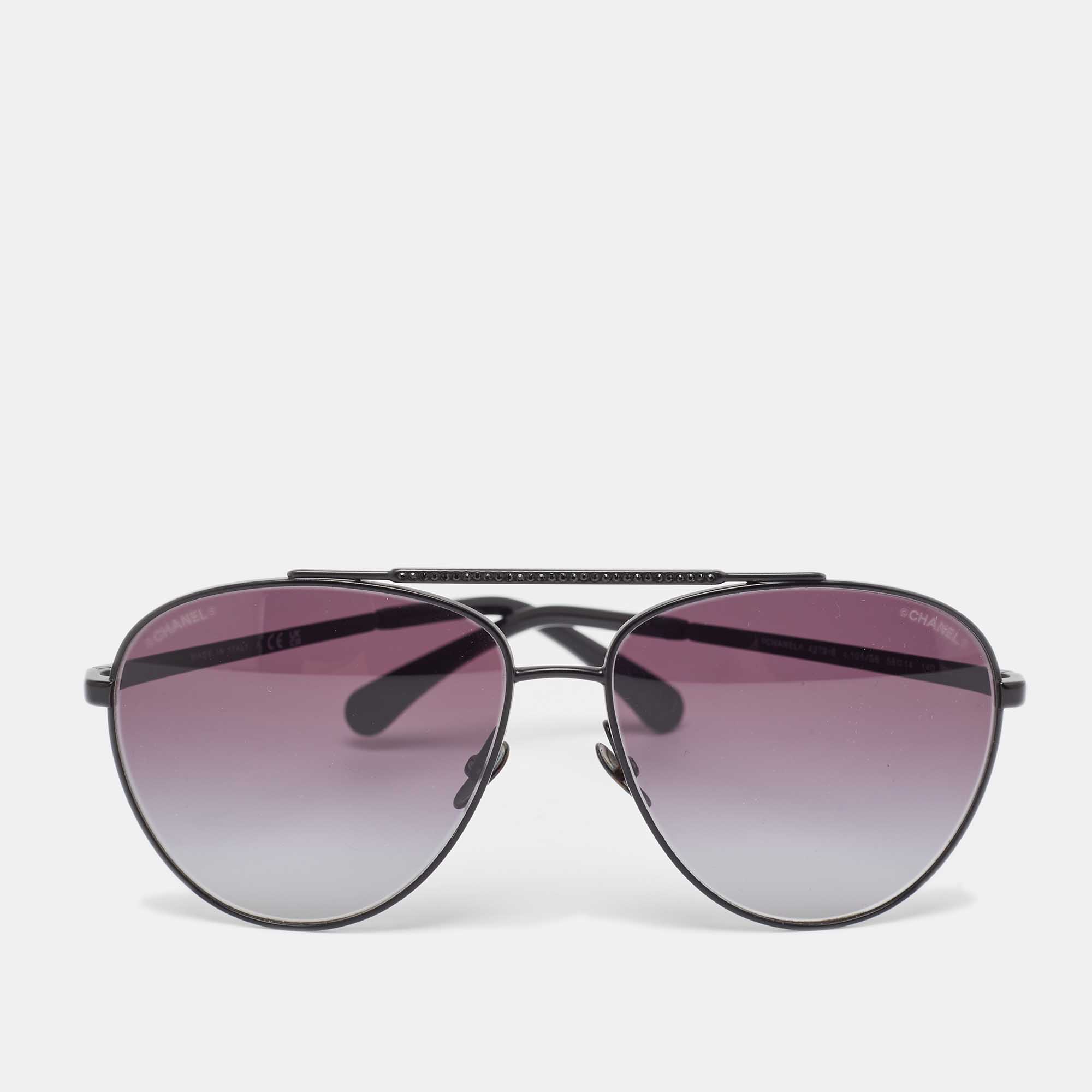 Chanel black gradient 4279-b aviators sunglasses