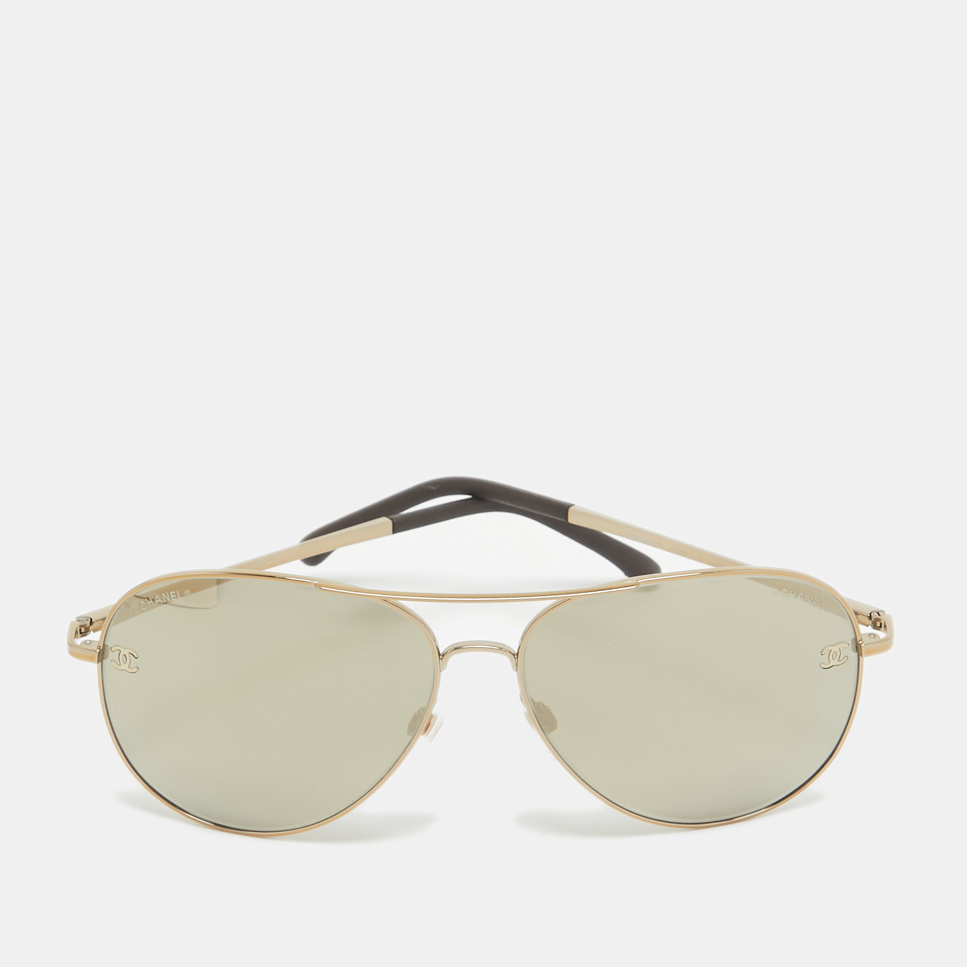 Chanel gold mirrored 4189tq aviator sunglasses