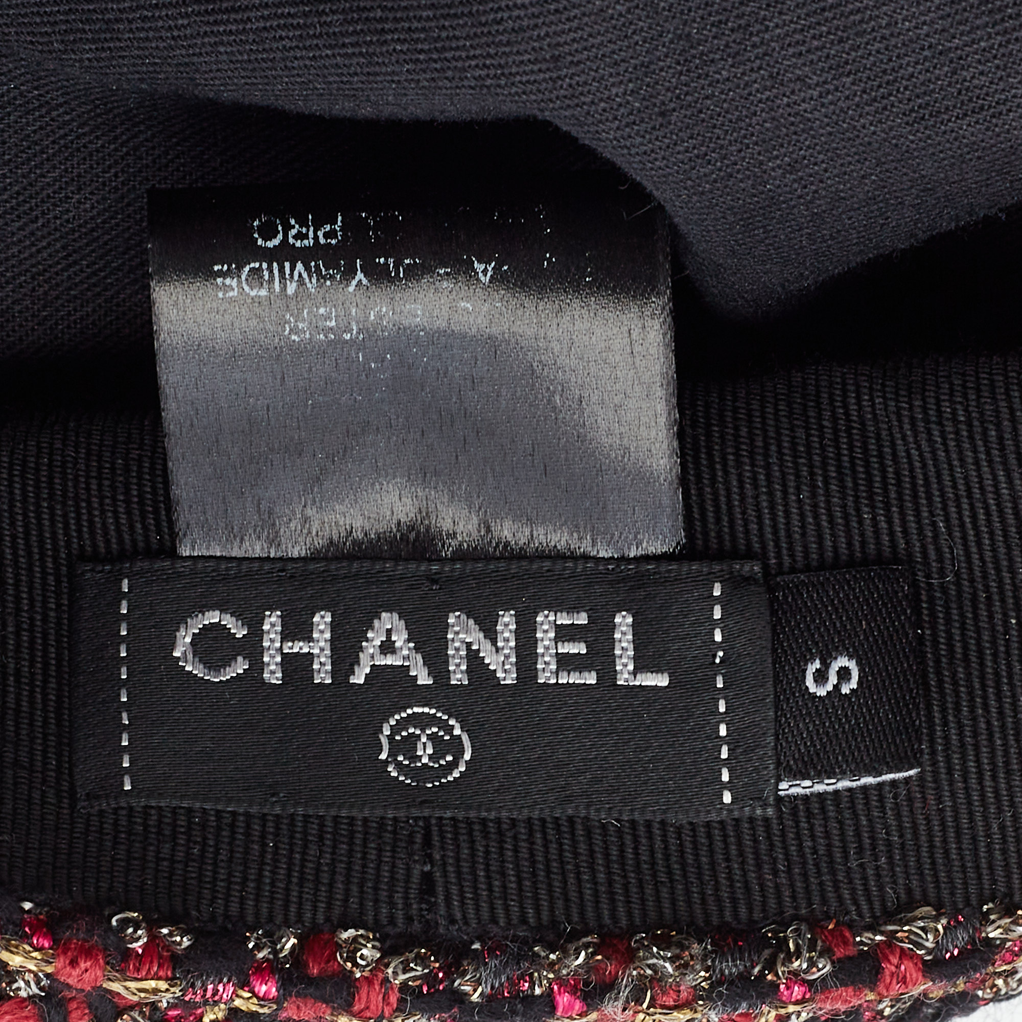 Chanel Multicolor Tweed Newsboy Cap S