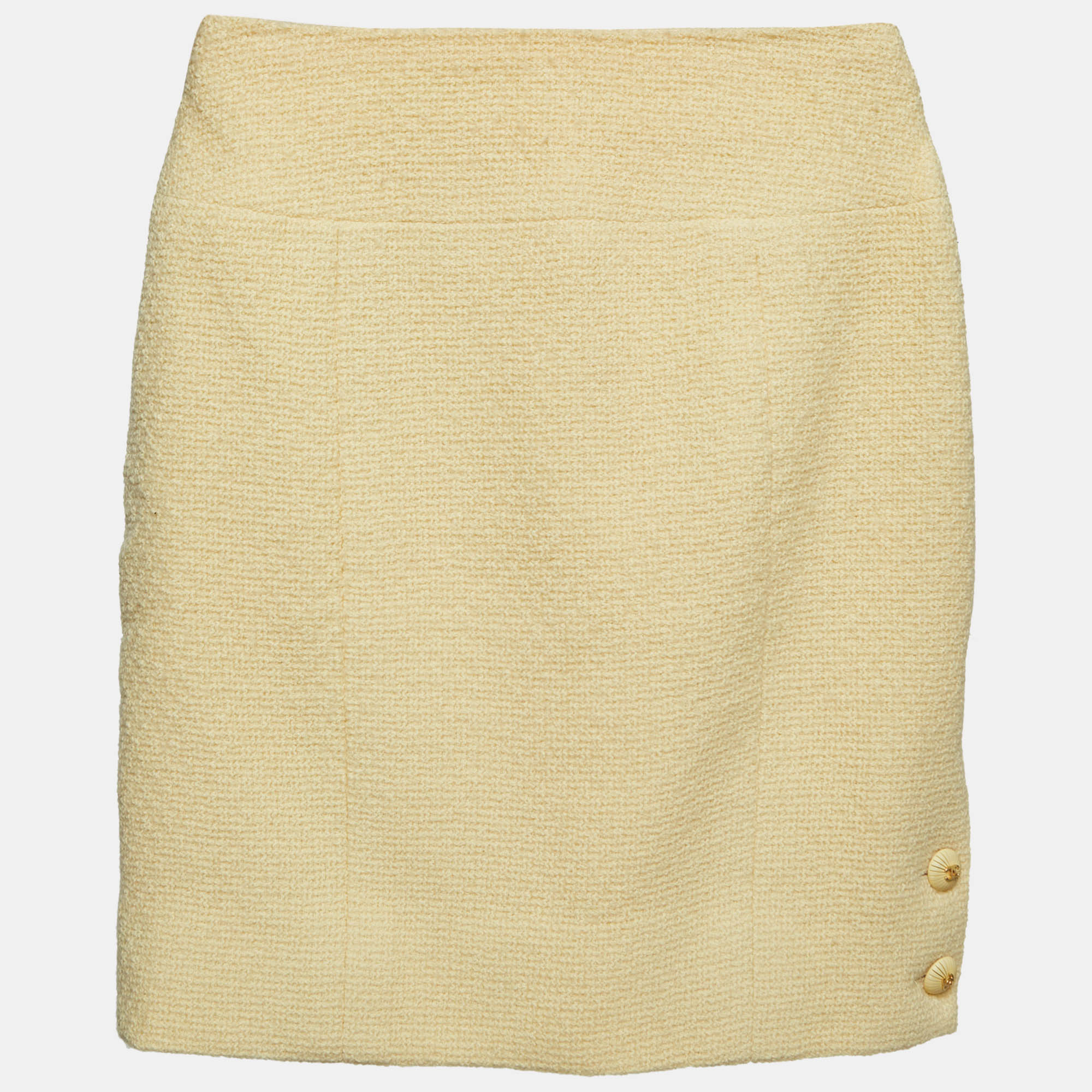 Chanel yellow wool mini skirt xs