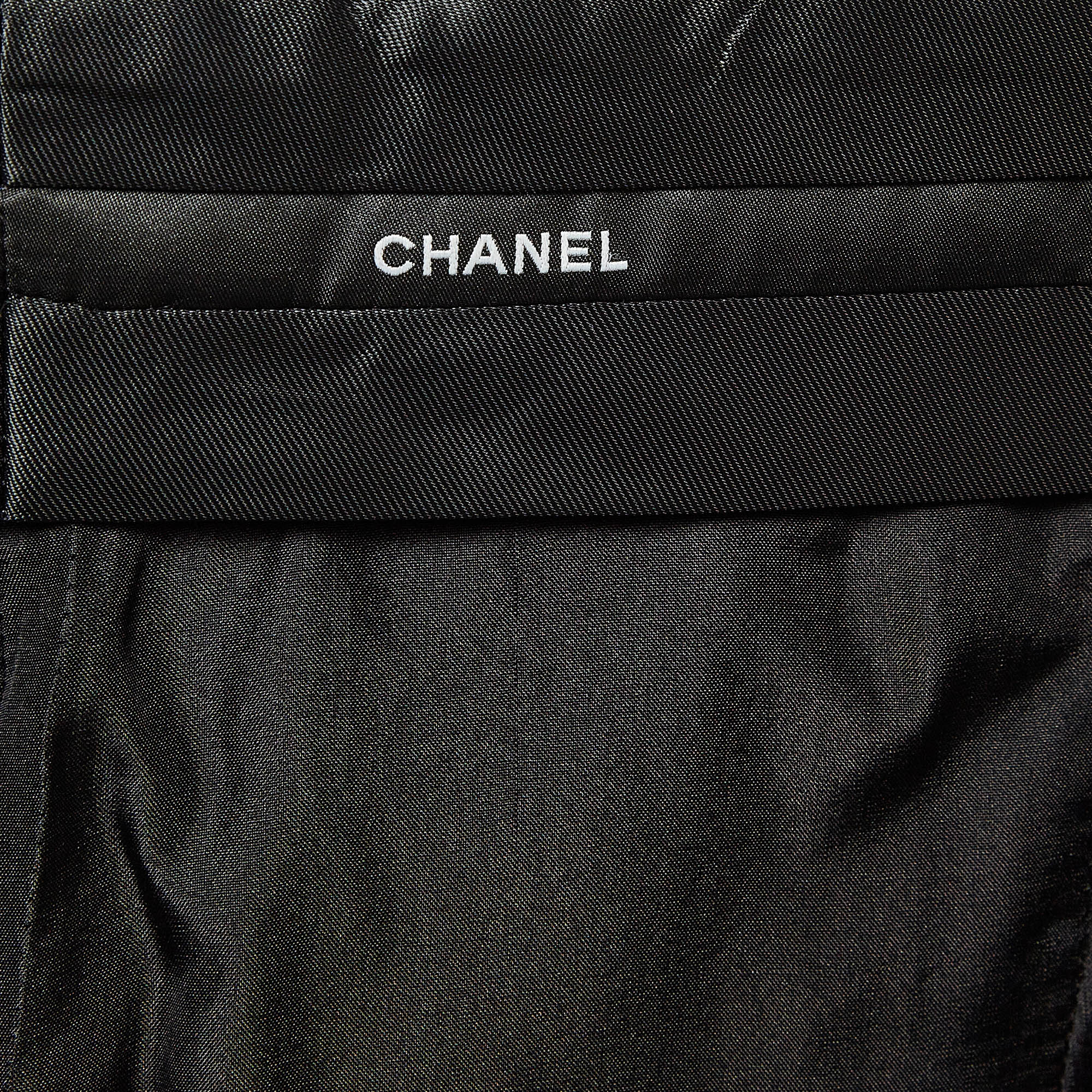 Chanel Black Wool Wide Leg Trousers S