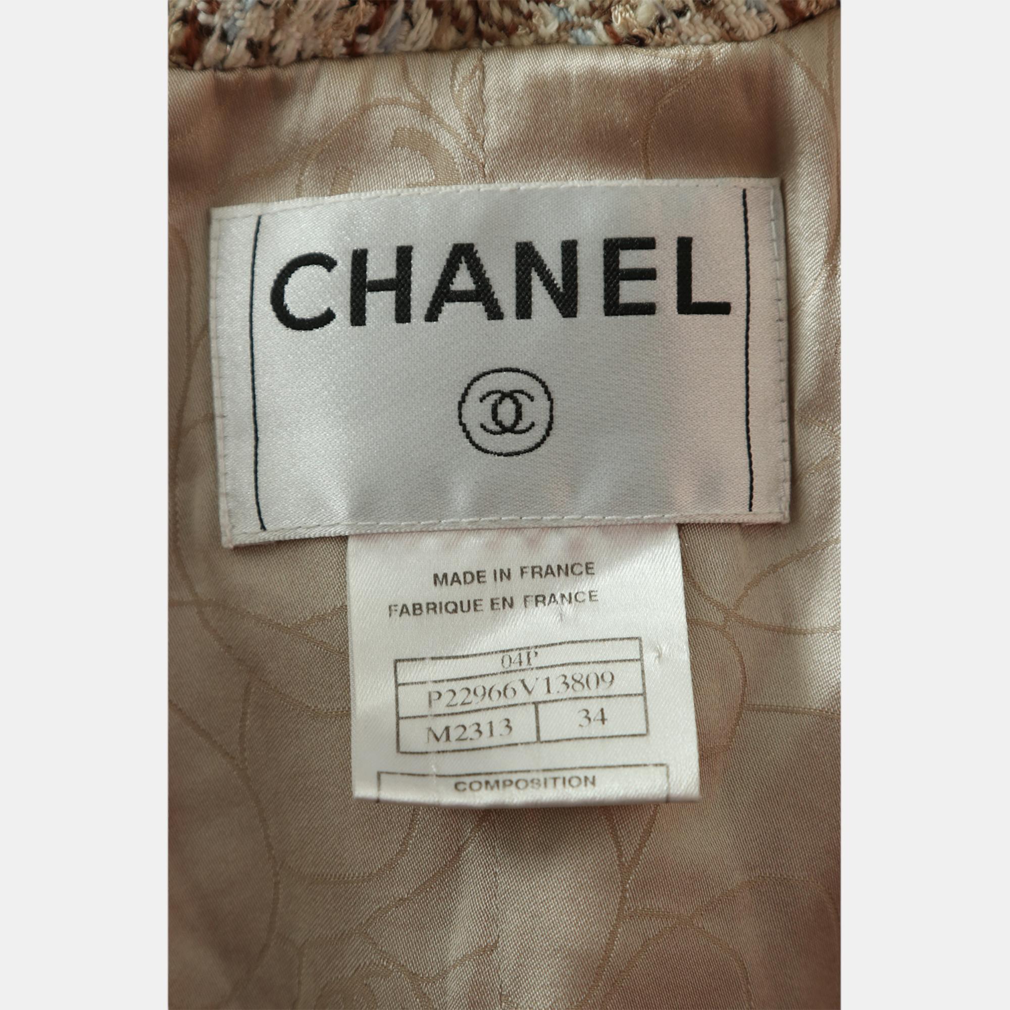 Chanel Vintage Tweed Buttoned Up Blazer S