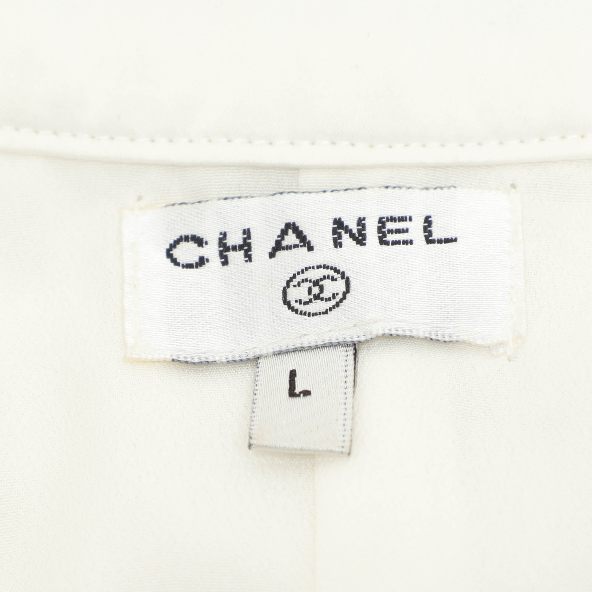 Chanel White Silk Embellished Sleevless Midi Dress L