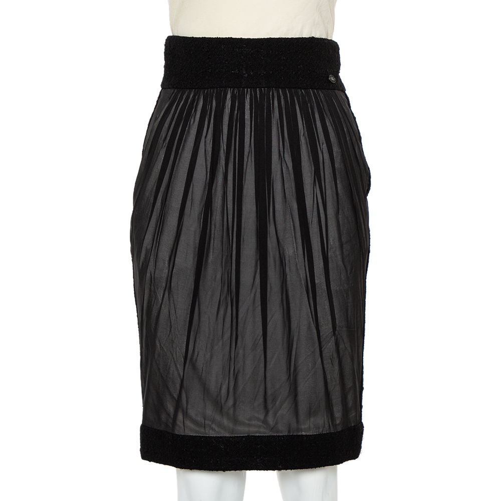 Chanel Black Silk Short Skirt S