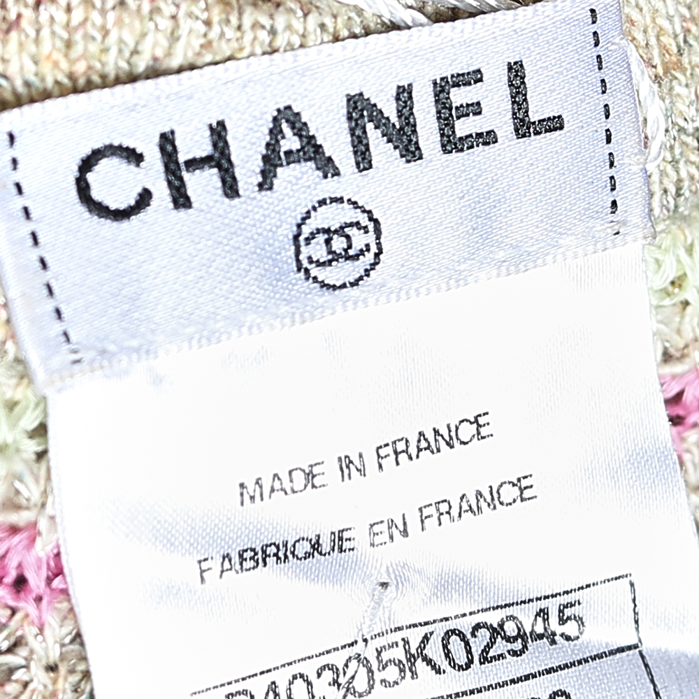 Chanel  Multicolor Stripe Cotton Knit Cardigan M