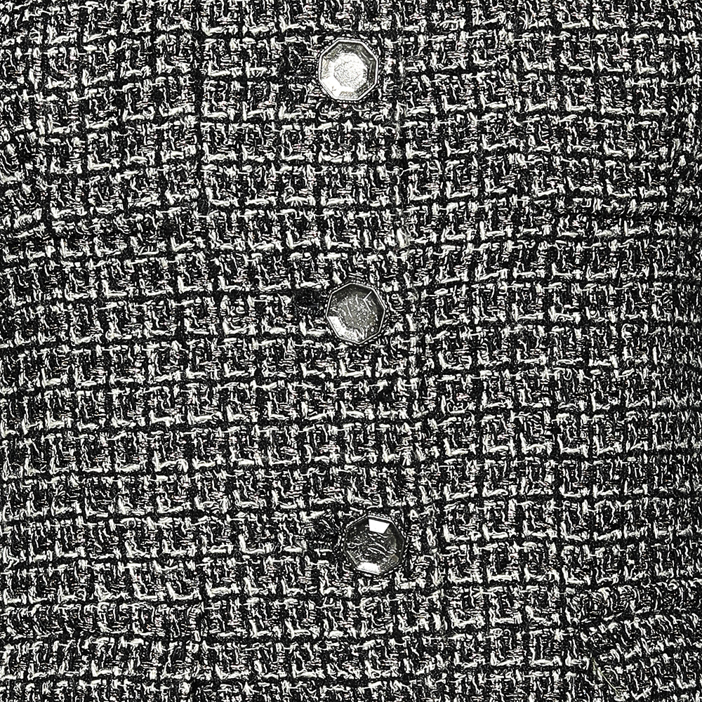 Chanel Black Tweed Gripoix Jewel Buttons Long Sleeve Jacket M