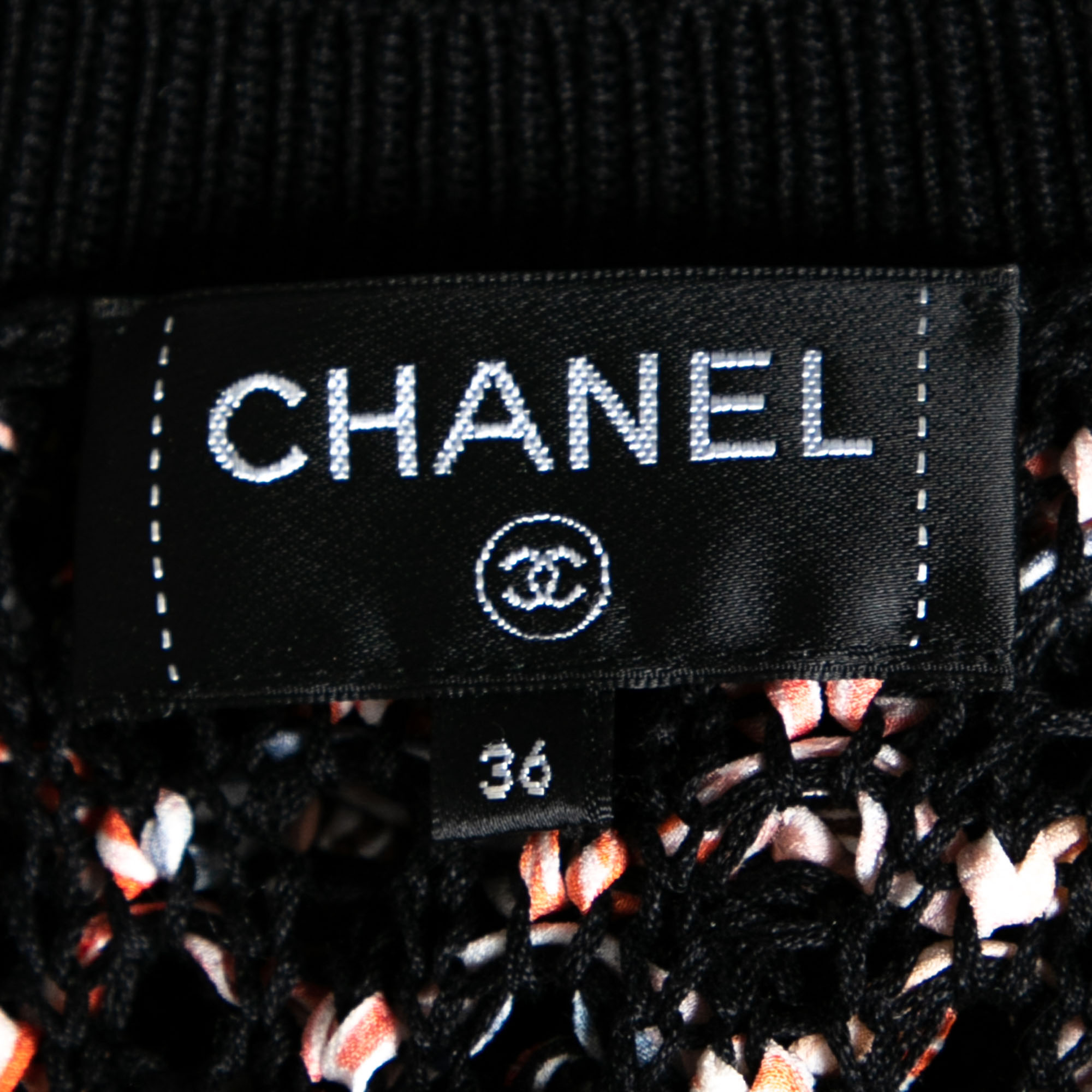 Chanel Multicolored Cotton & Silk Open Knit Dress S