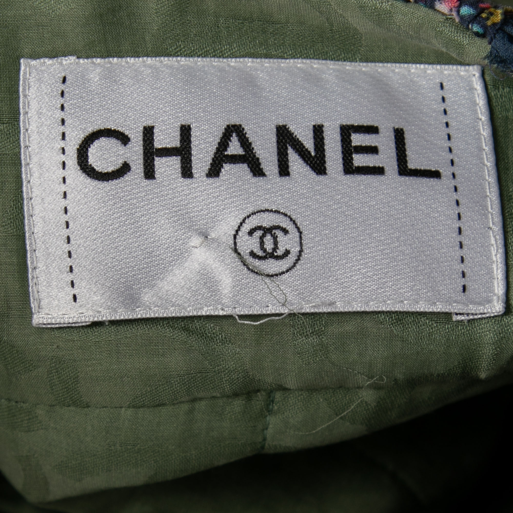 Chanel Green Fantasy Tweed Button Front Jacket XXL