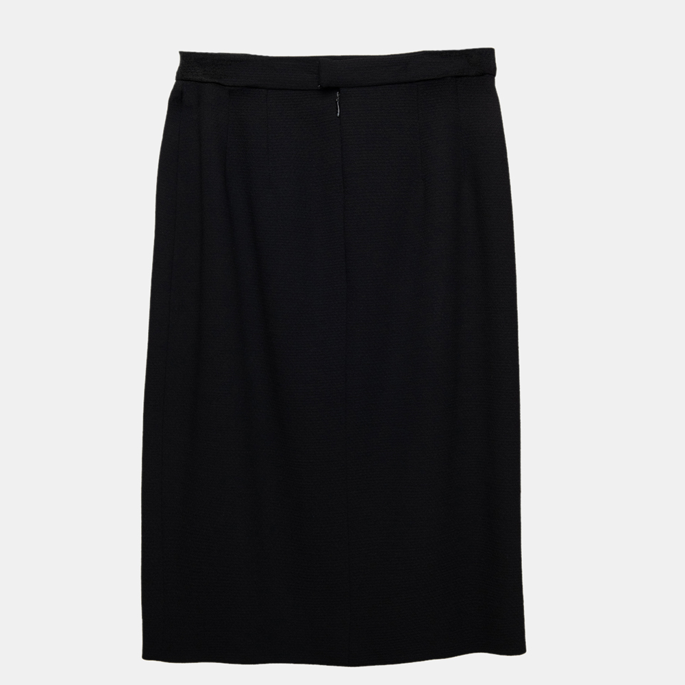 Chanel Black Double Breasted Blazer + Skirt  FR 40
