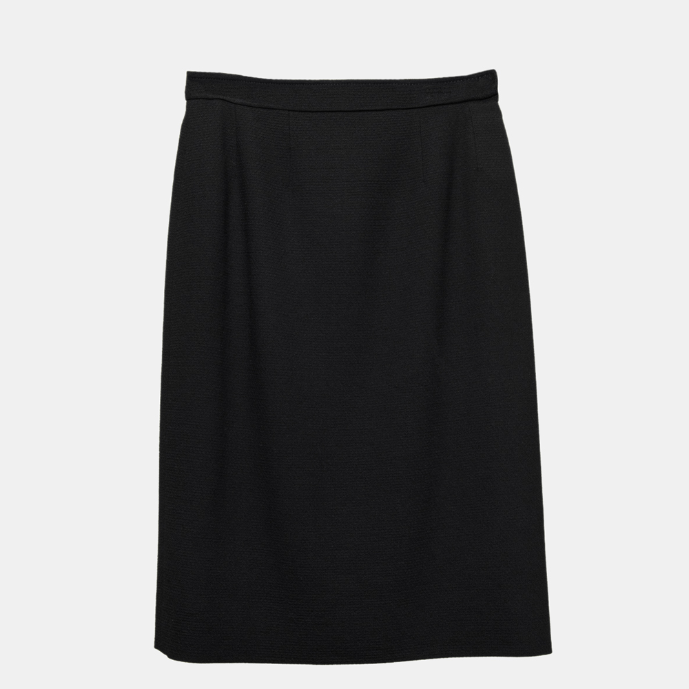 Chanel Black Double Breasted Blazer + Skirt  FR 40