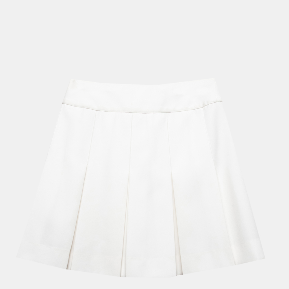 Chanel Pleated White Mini Skirt M (FR 38)