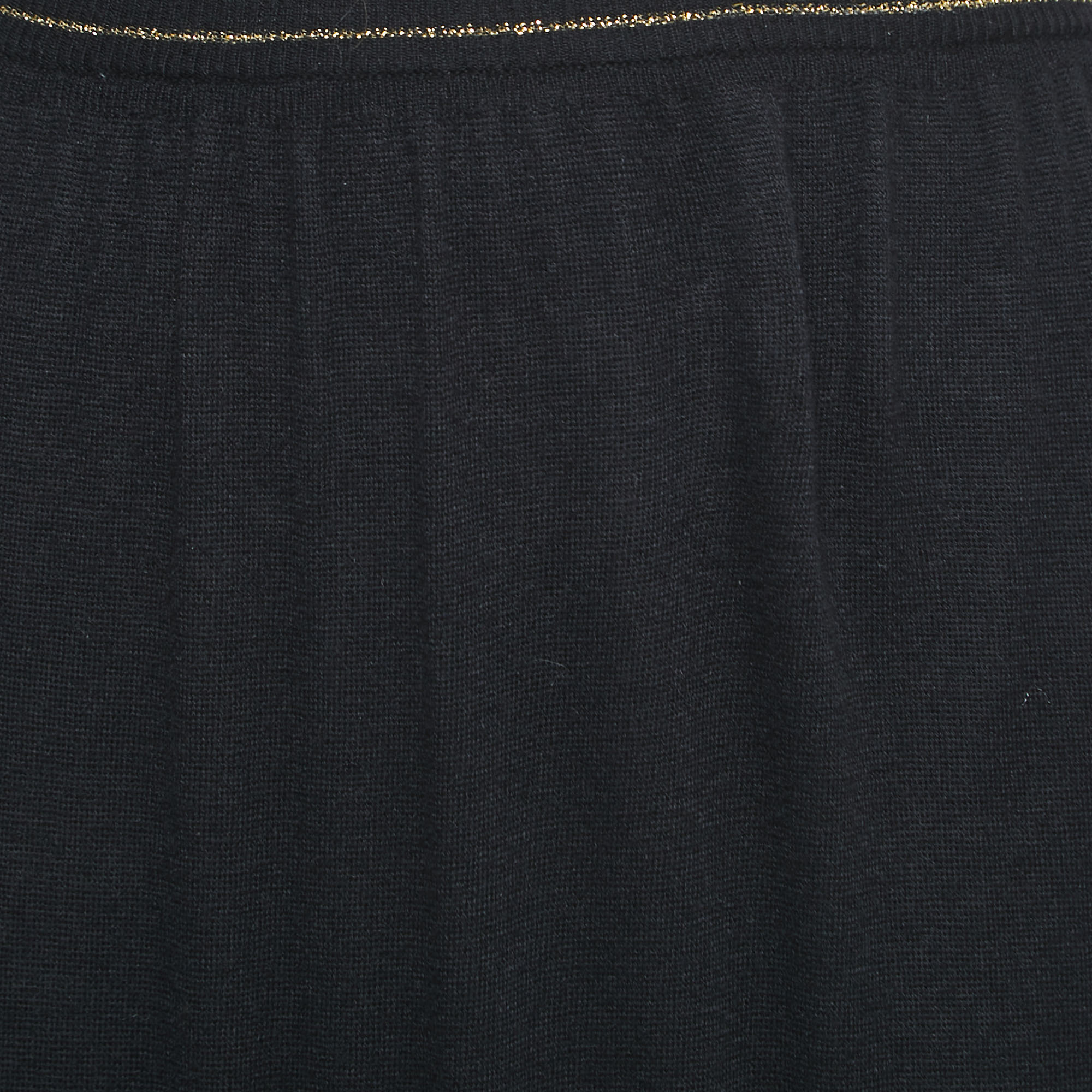 Chanel Black Lurex Knit Maxi Skirt M