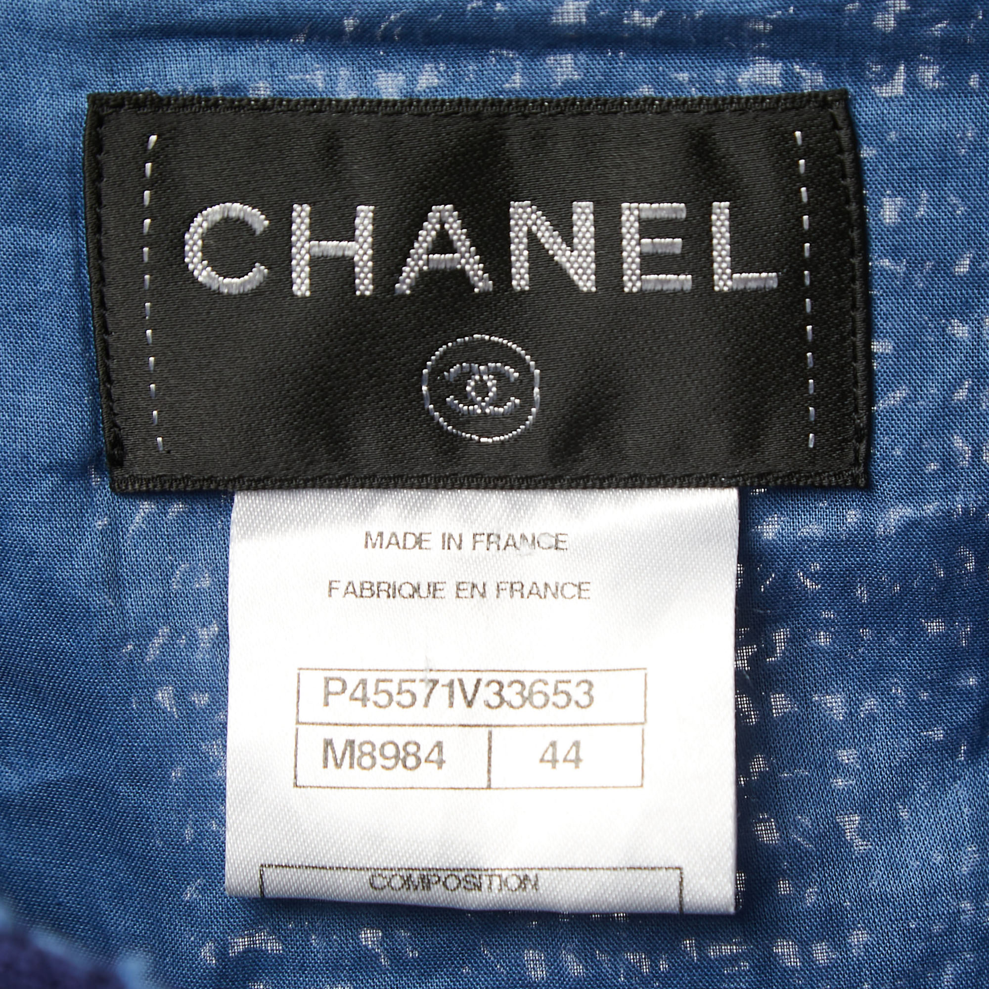 Chanel Blue Tweed A-Line Short Dress L