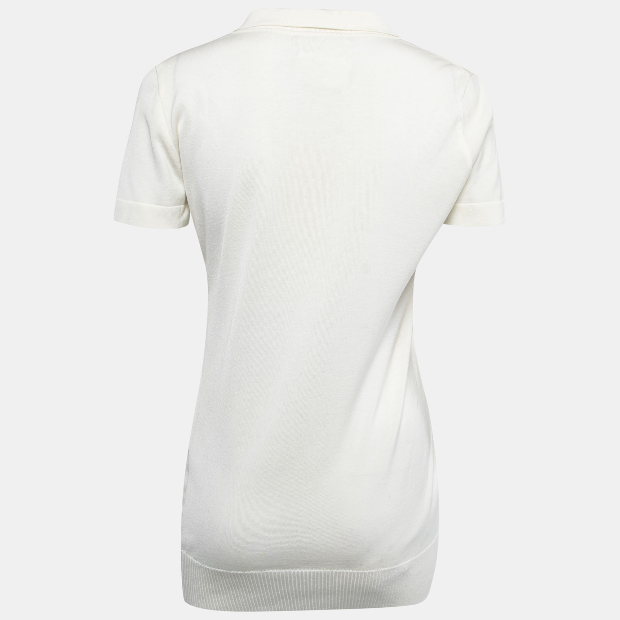 Chanel Cream Knit Polo T-Shirt 
Chanel Cream Knit Polo T-Shirt