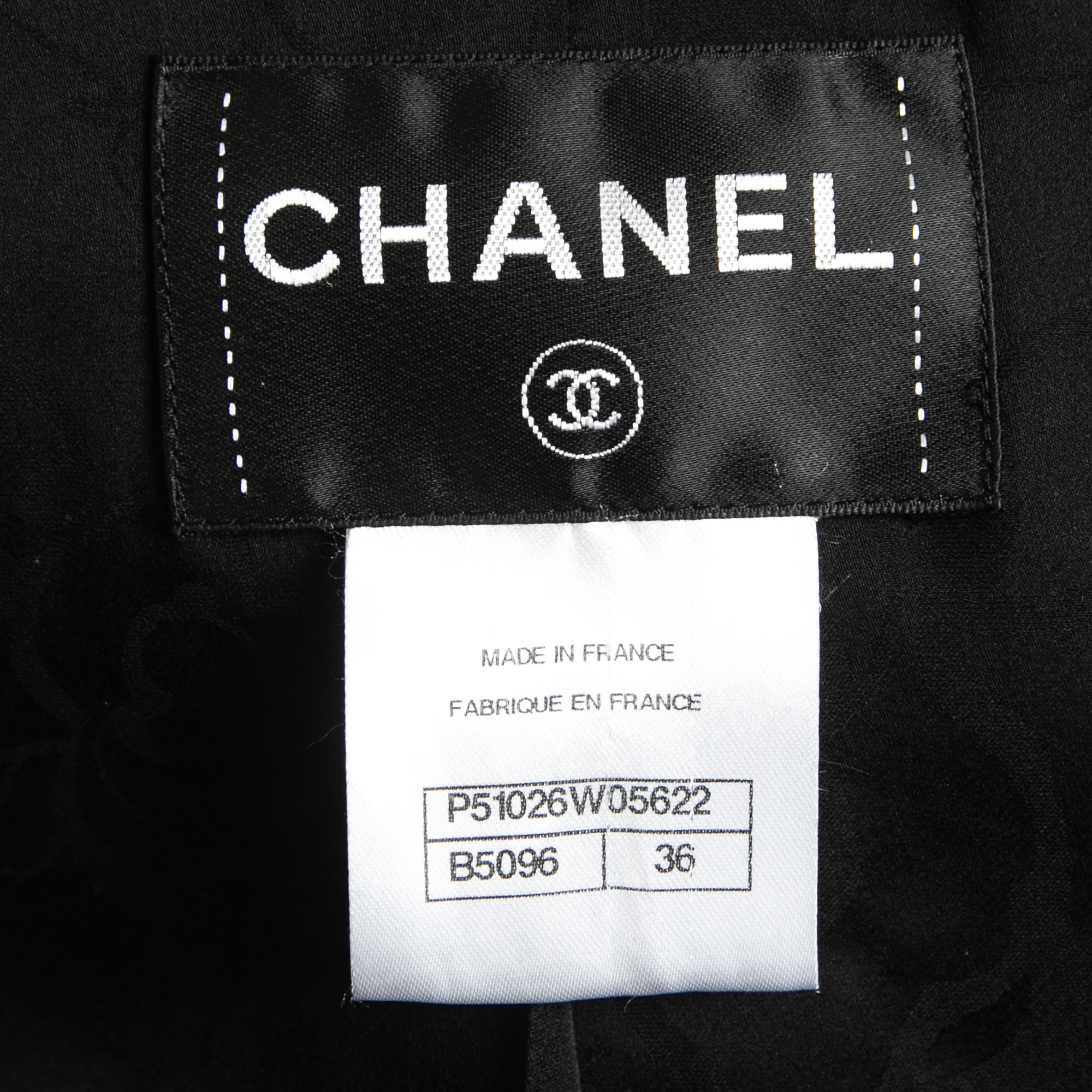 Chanel Black Cotton & Lace Button Front Collarless Jacket S