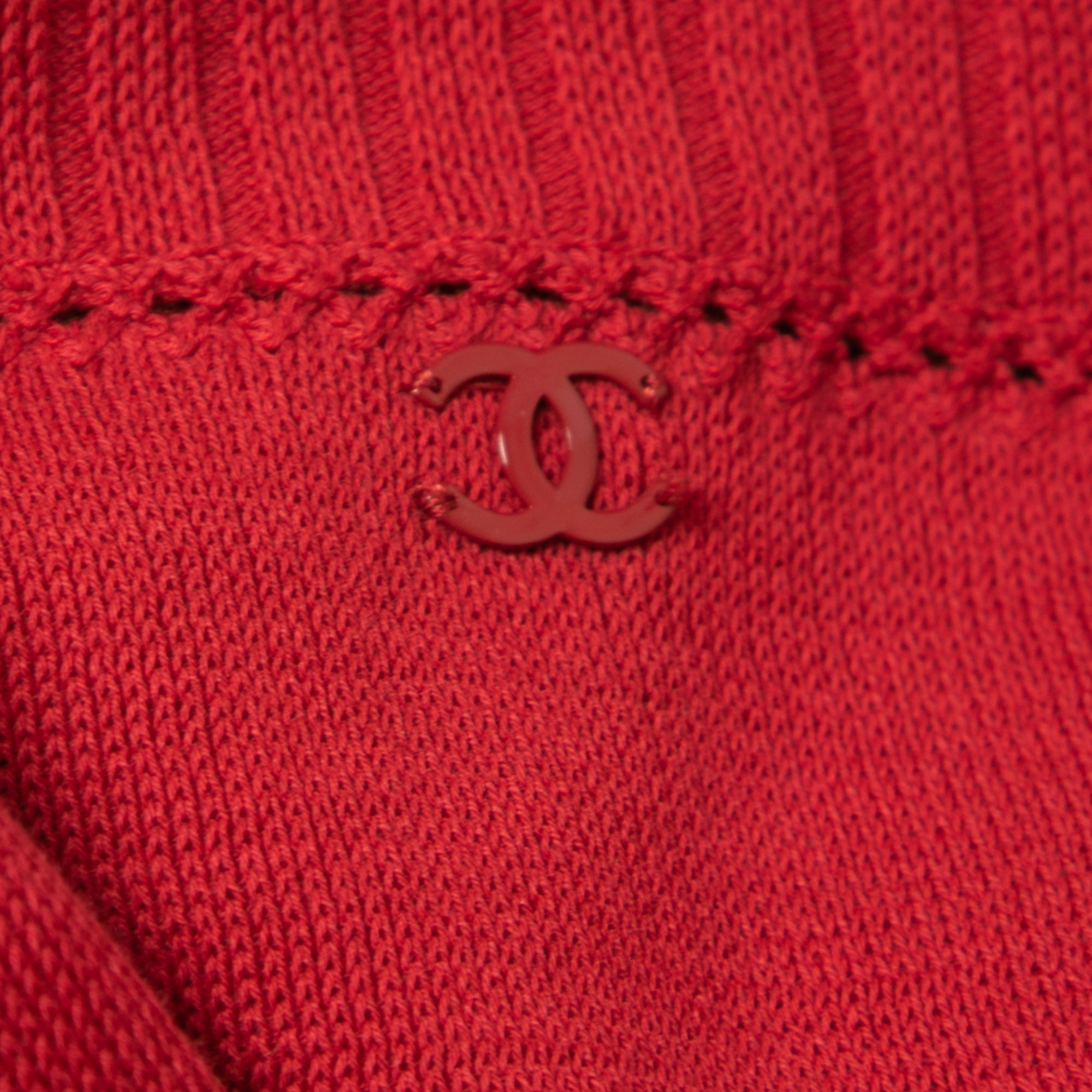 Chanel Burgundy Cotton Knit Camisole L