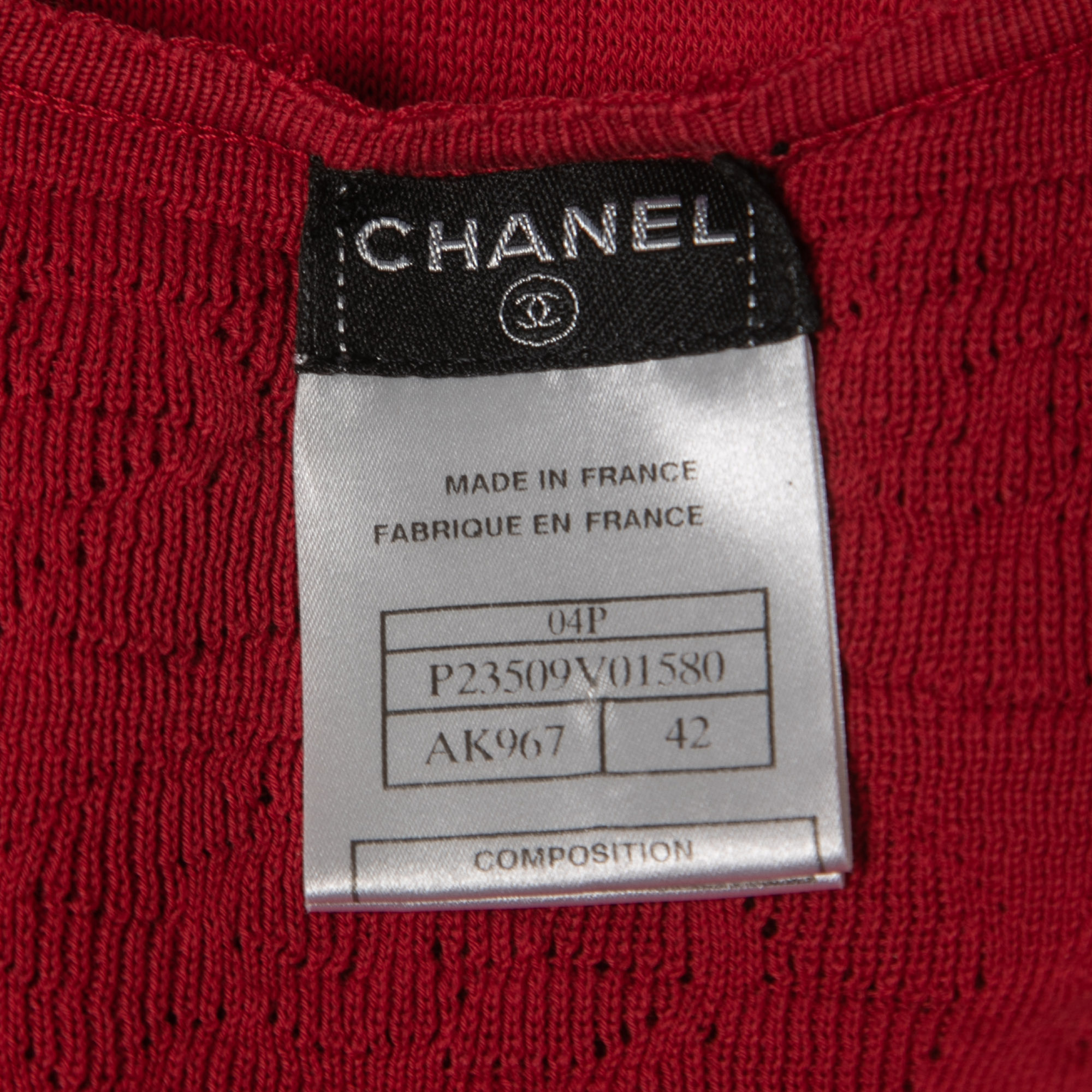 Chanel Burgundy Cotton Knit Camisole L