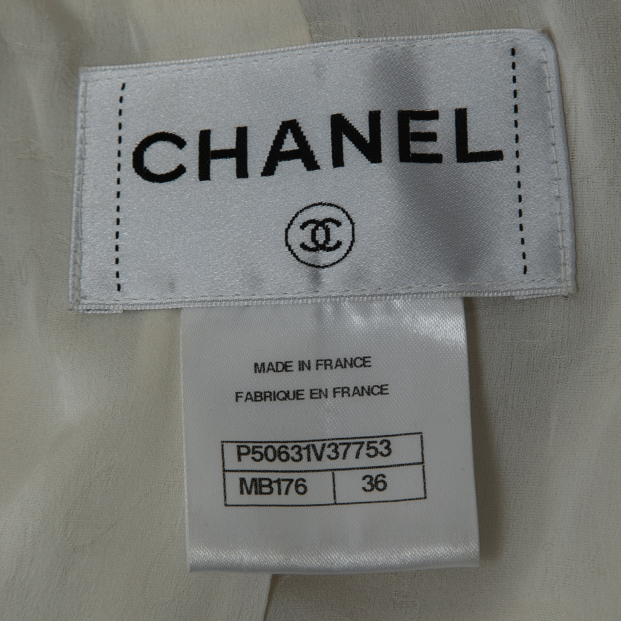 Chanel Beige/Ecru Tweed Jacket S