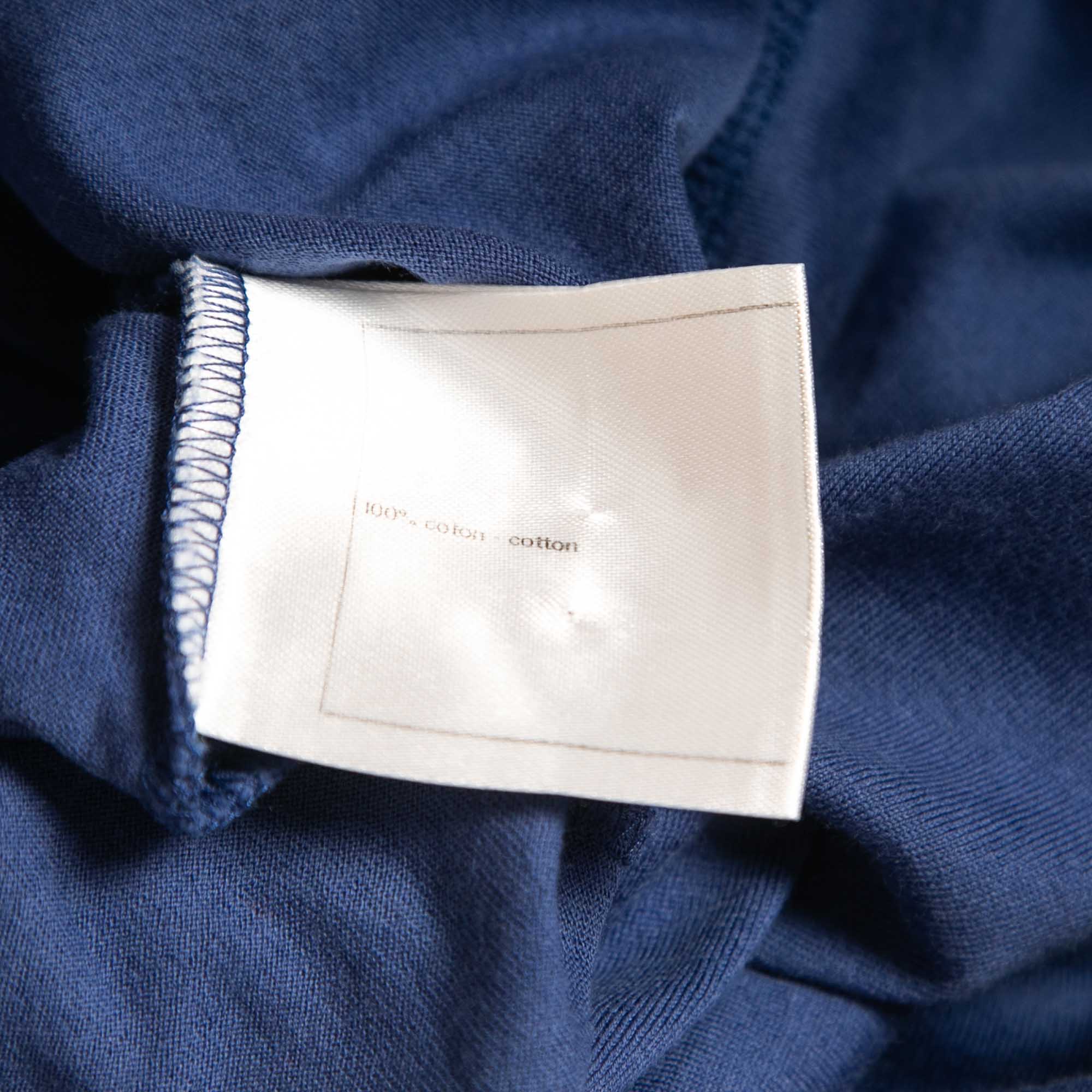 Chanel Blue Cotton Patch Detail T-Shirt M