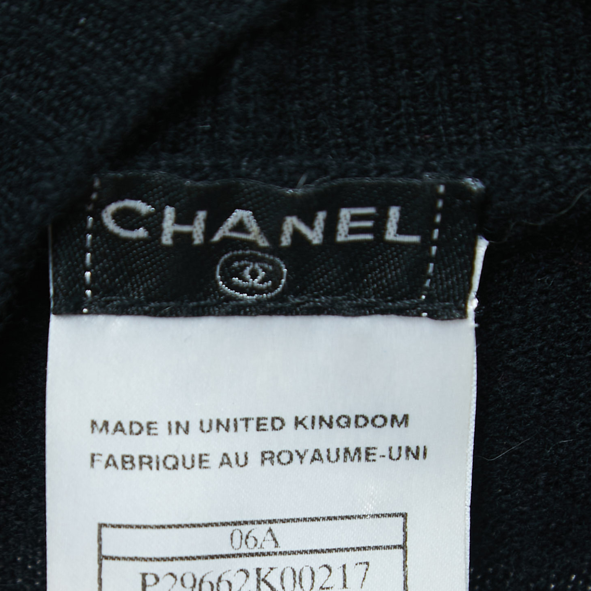 Chanel Black Cashmere Cutout High Neck Top XS