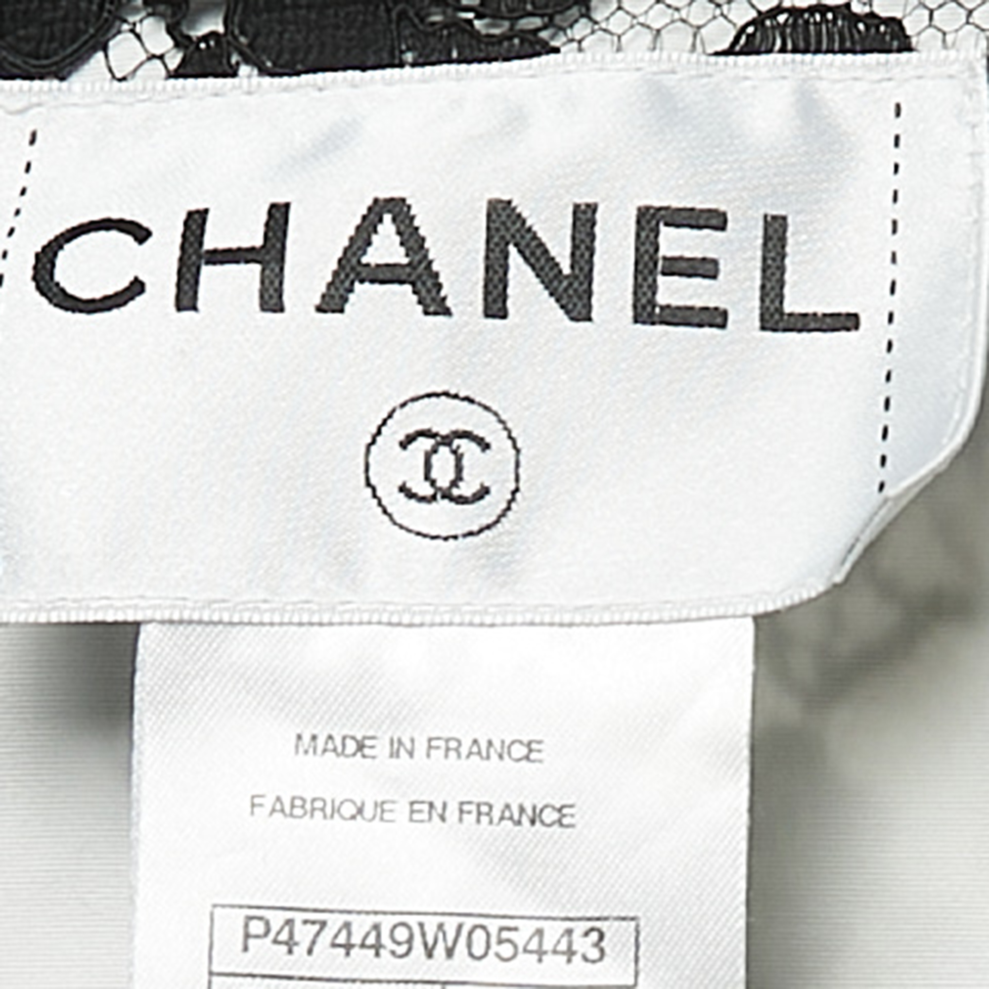 Chanel Black/White Floral Lace Single Button Blazer L
