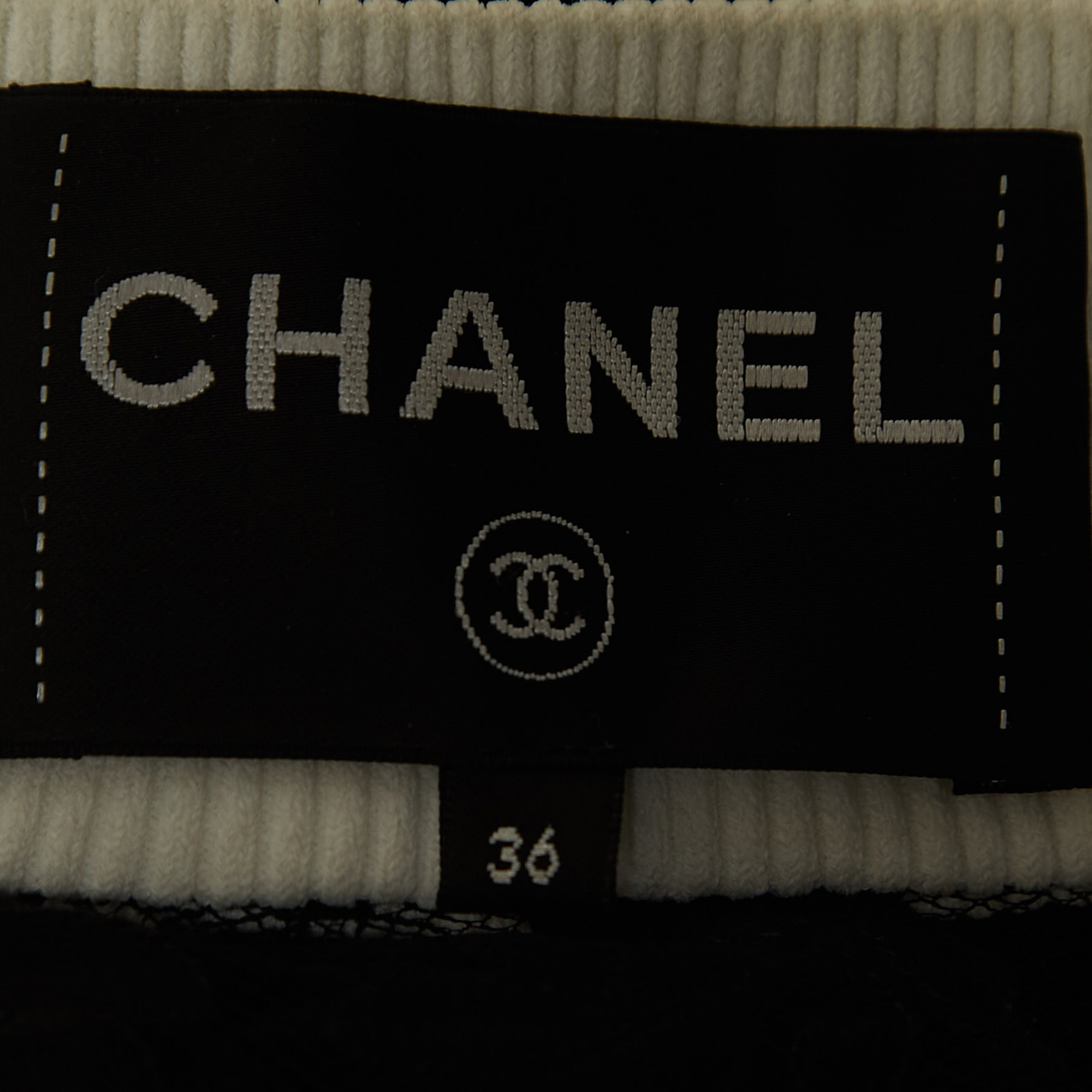 Chanel Black Floral Lace Zip-Up Dress S
