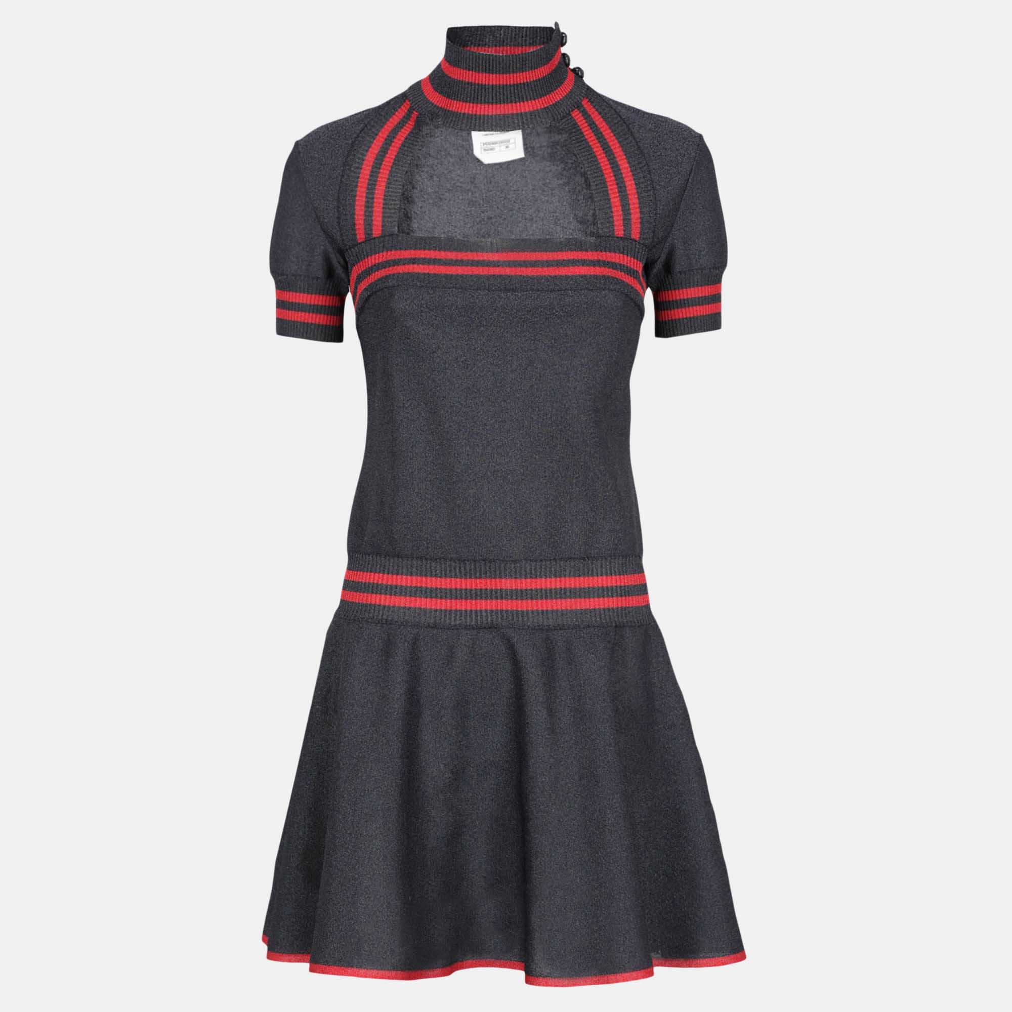 Chanel  Women's Synthetic Fibers Mini Dress - Navy - S