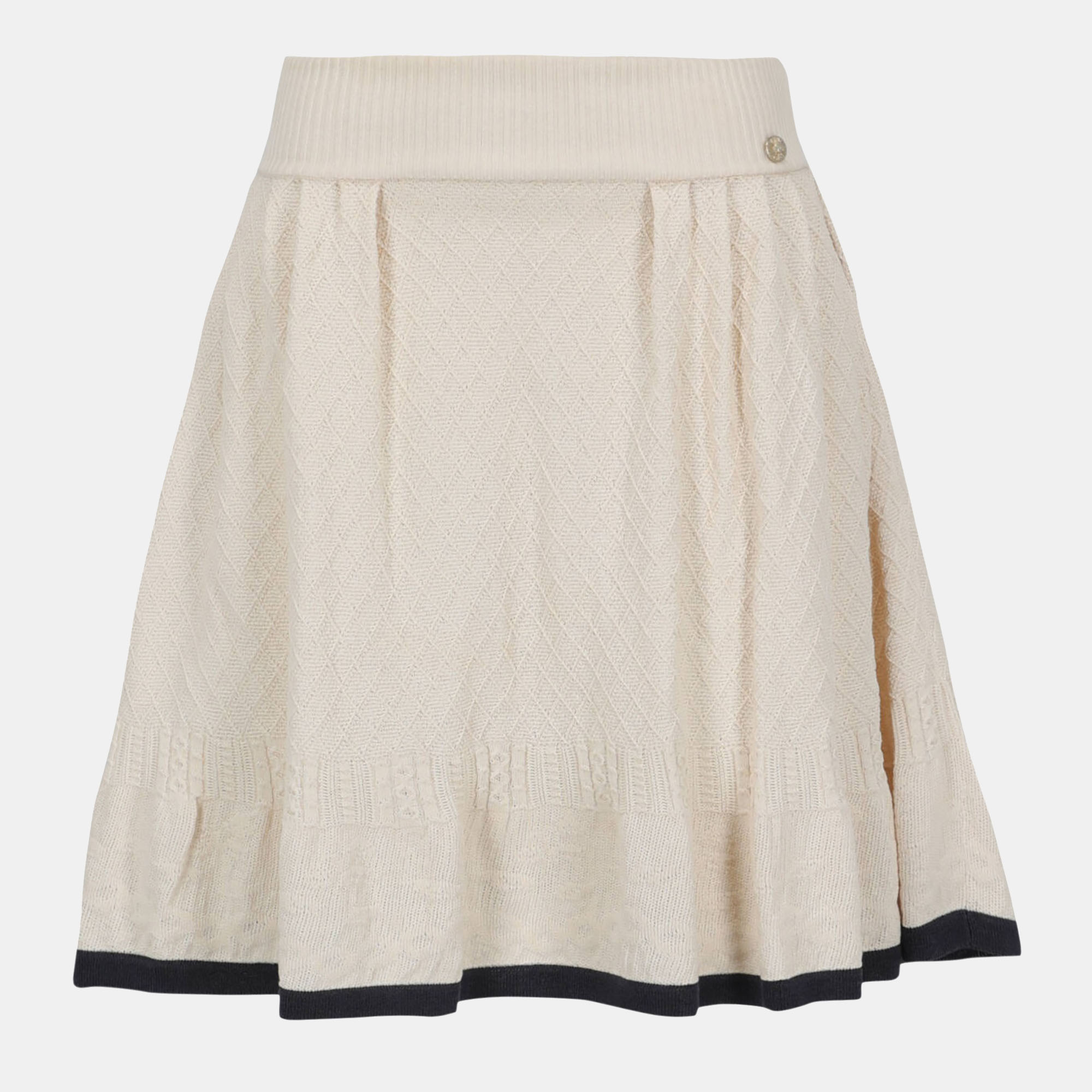 Chanel  Women's Cotton Midi Skirt - Ecru - S