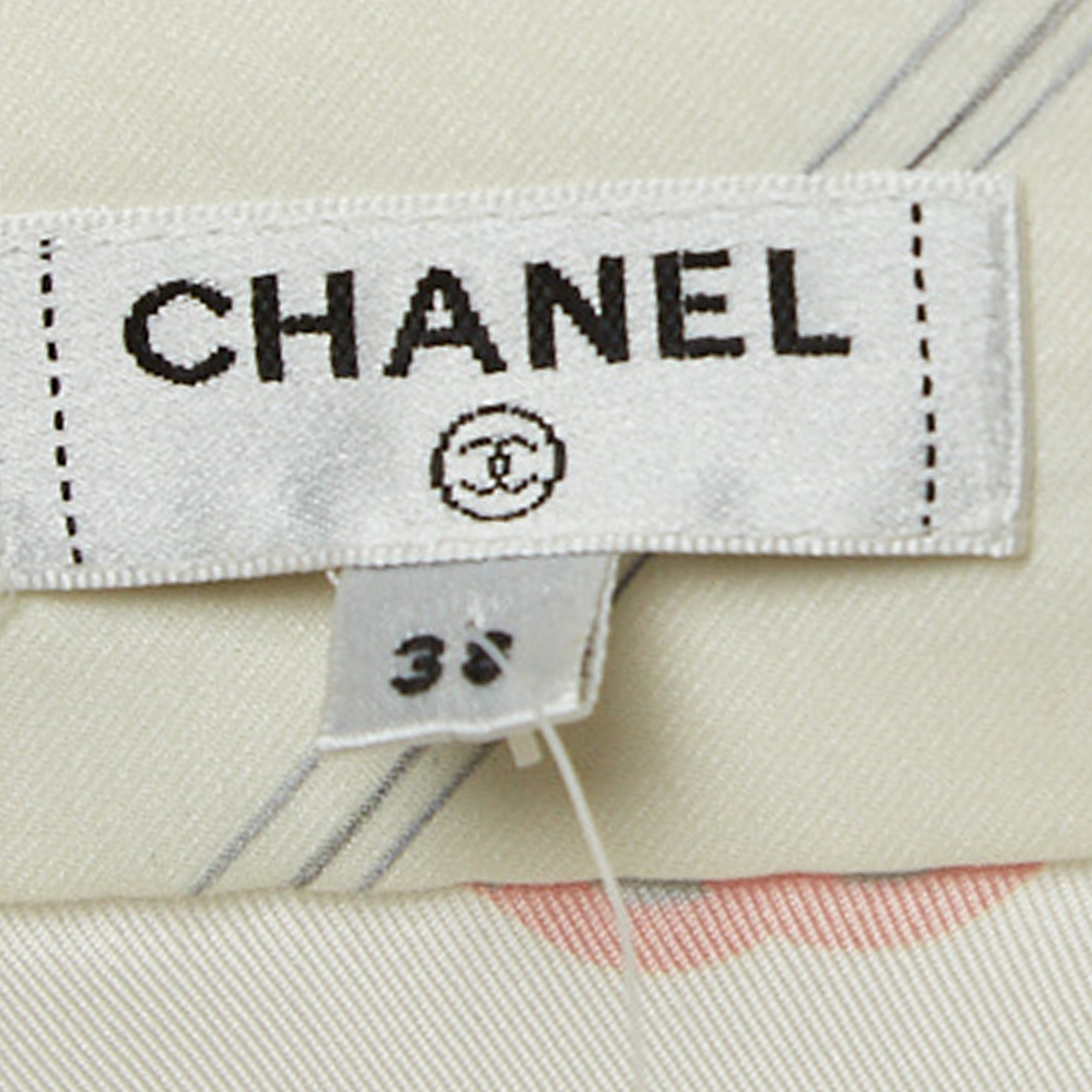 Chanel White Ski Printed Chiffon Maxi Skirt M