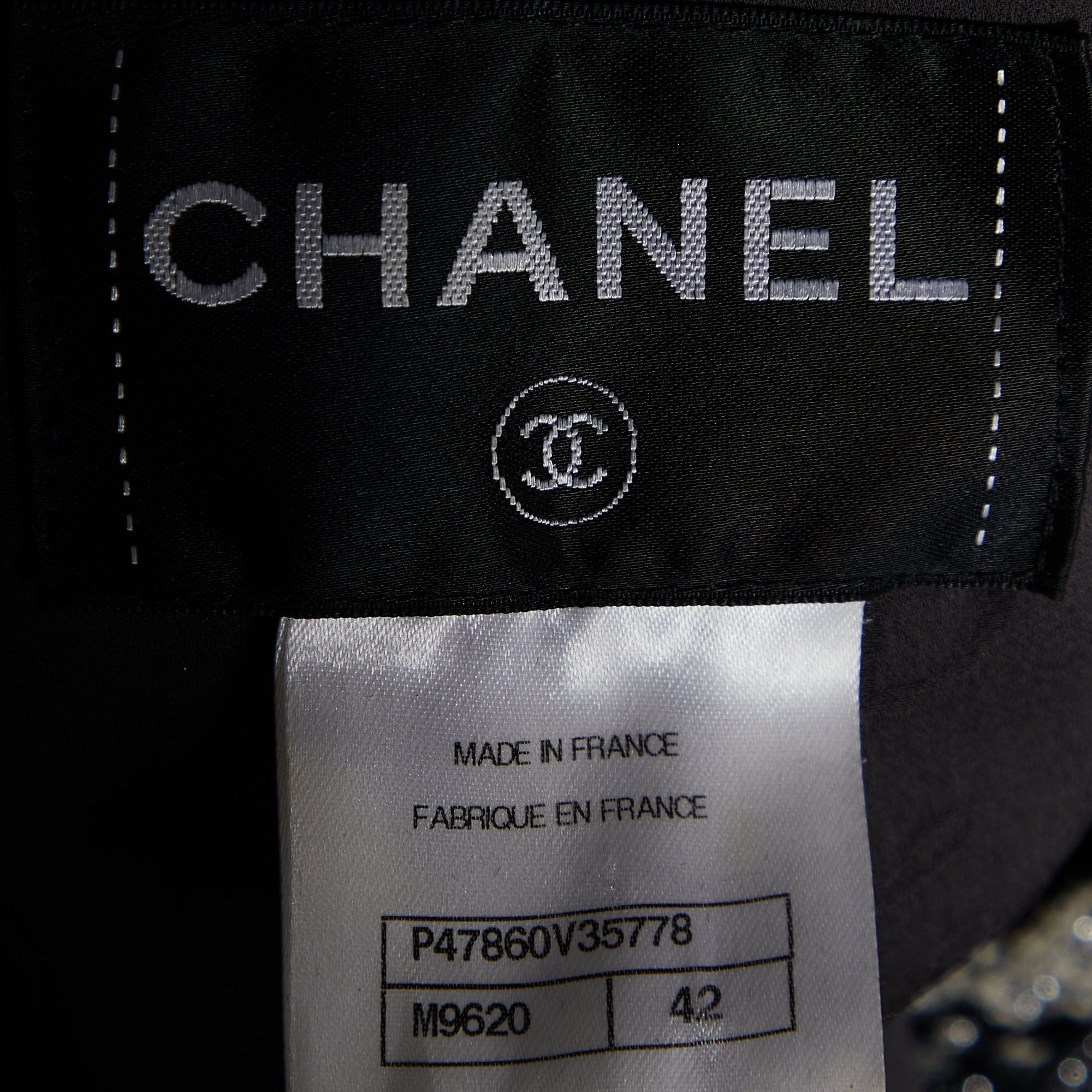 Chanel Black/Metallic Lurex Double Breasted Jacket L