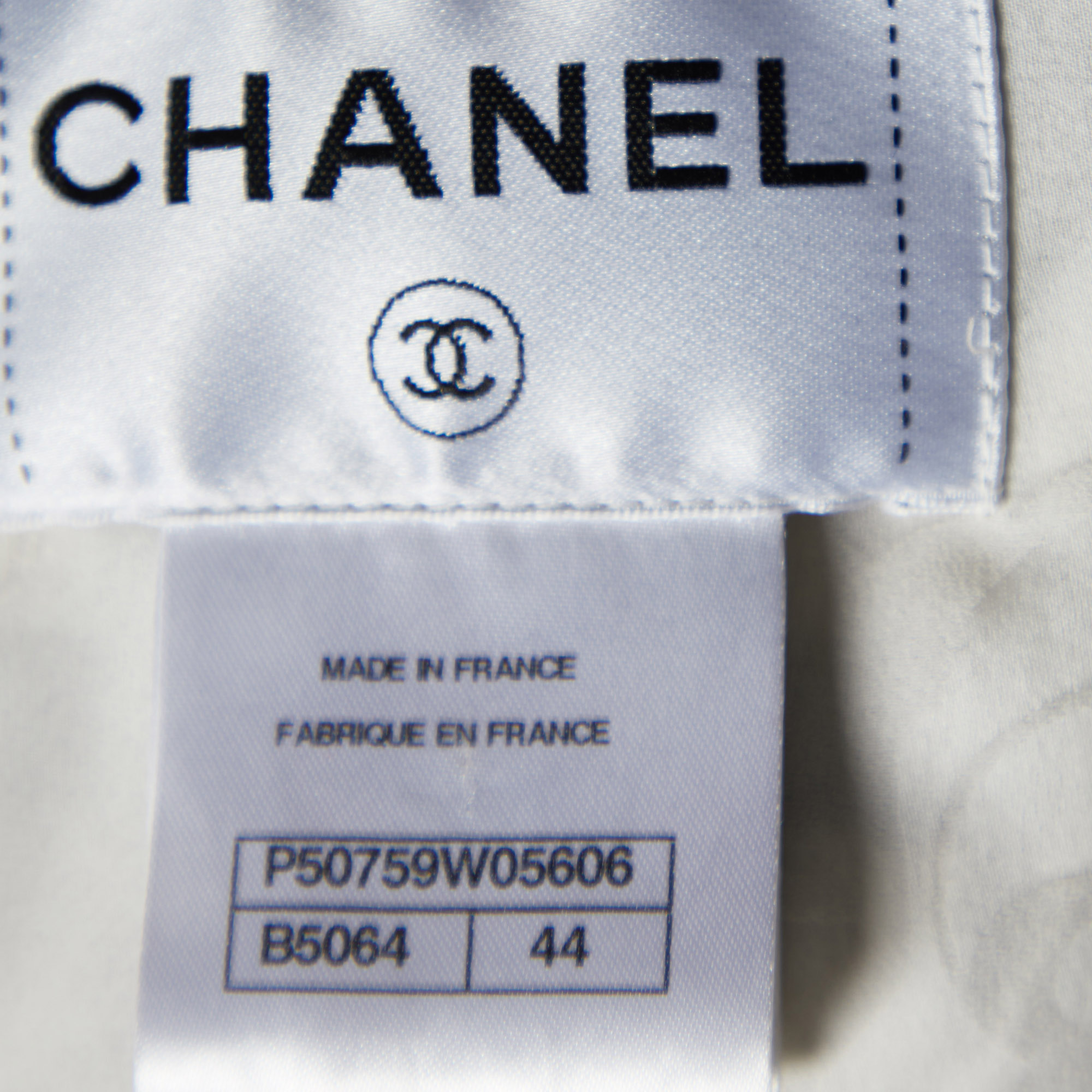 Chanel Black/White Patterned Jacquard Holographic Swing Jacket L