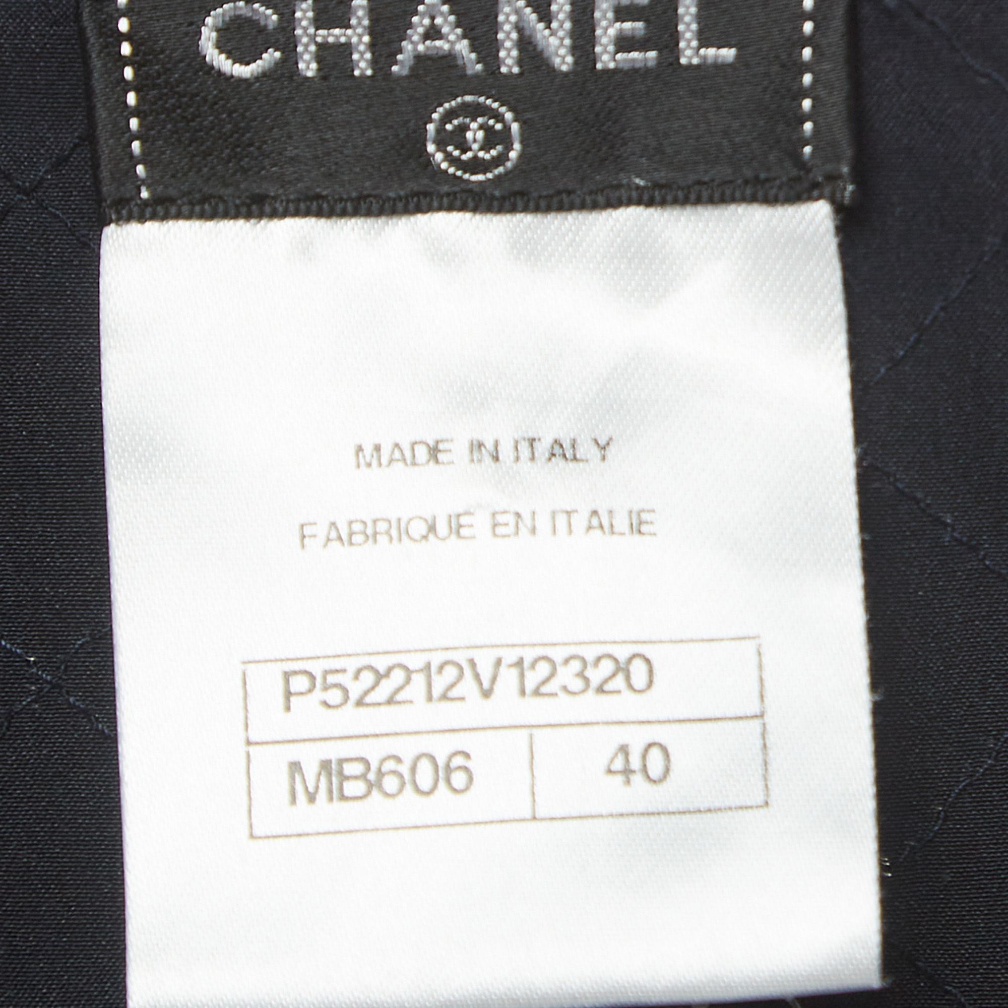 Chanel Vintage Black Quilted Silk Buttoned Jacket M