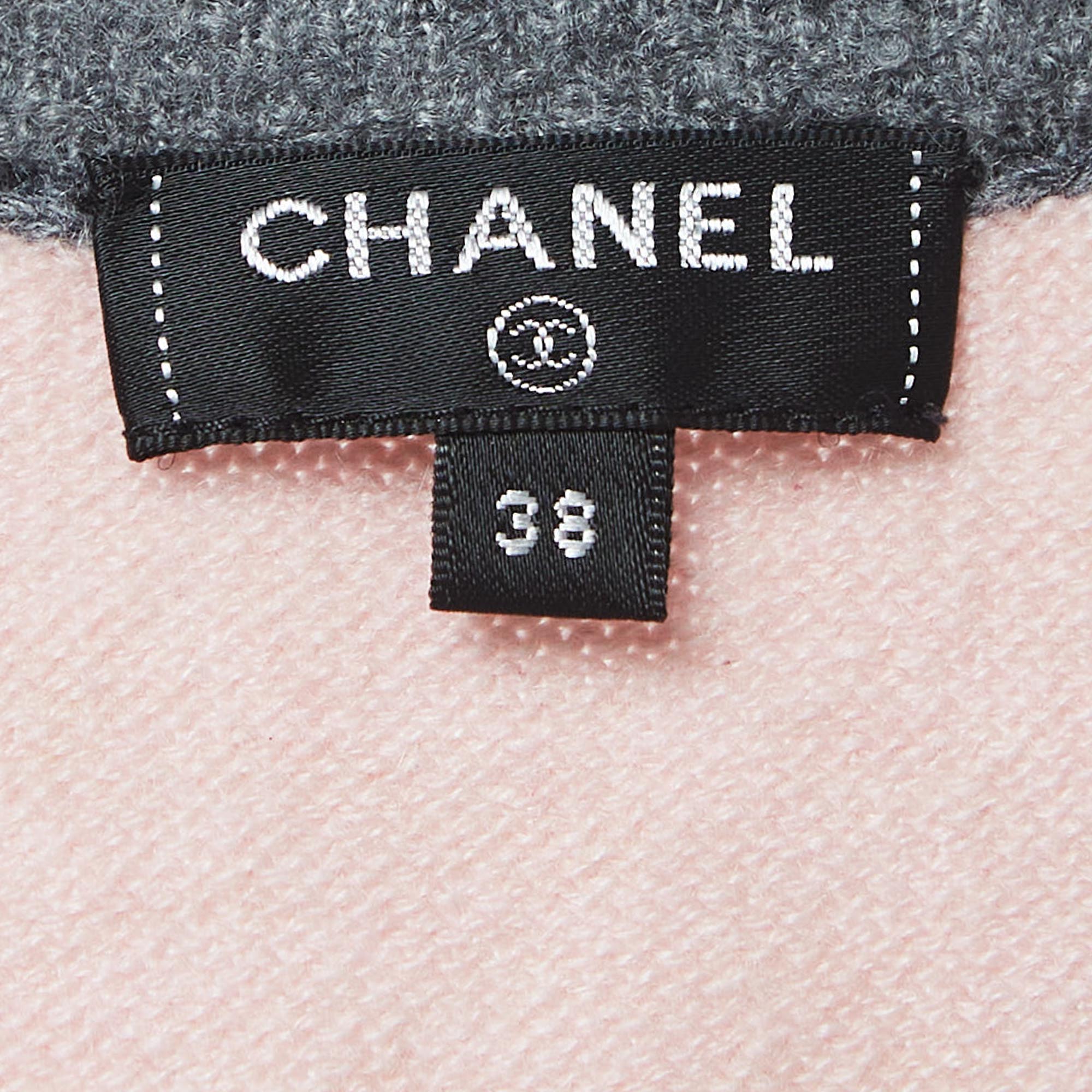 Chanel Pink Cashmere Buttoned Sweater Vest M