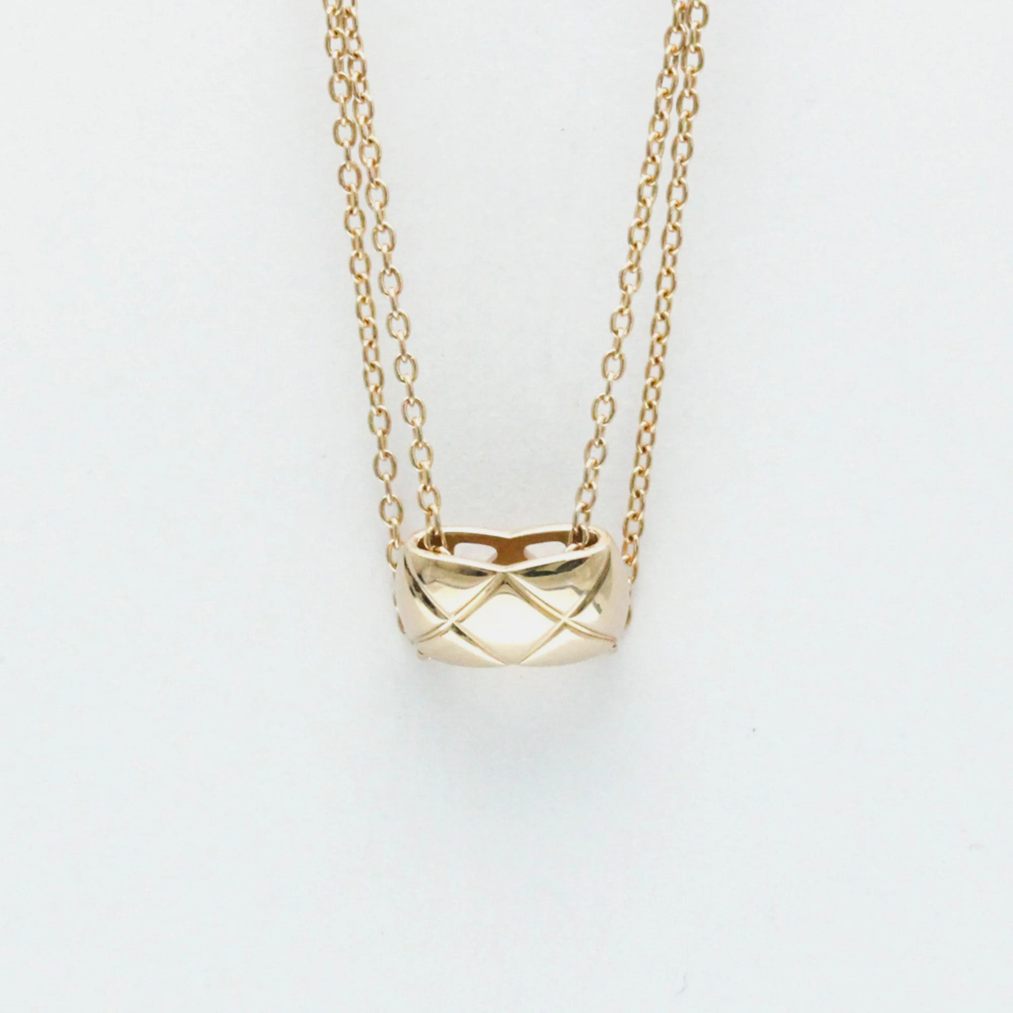 Chanel 18K Rose Gold Coco Crush Pendant Necklace