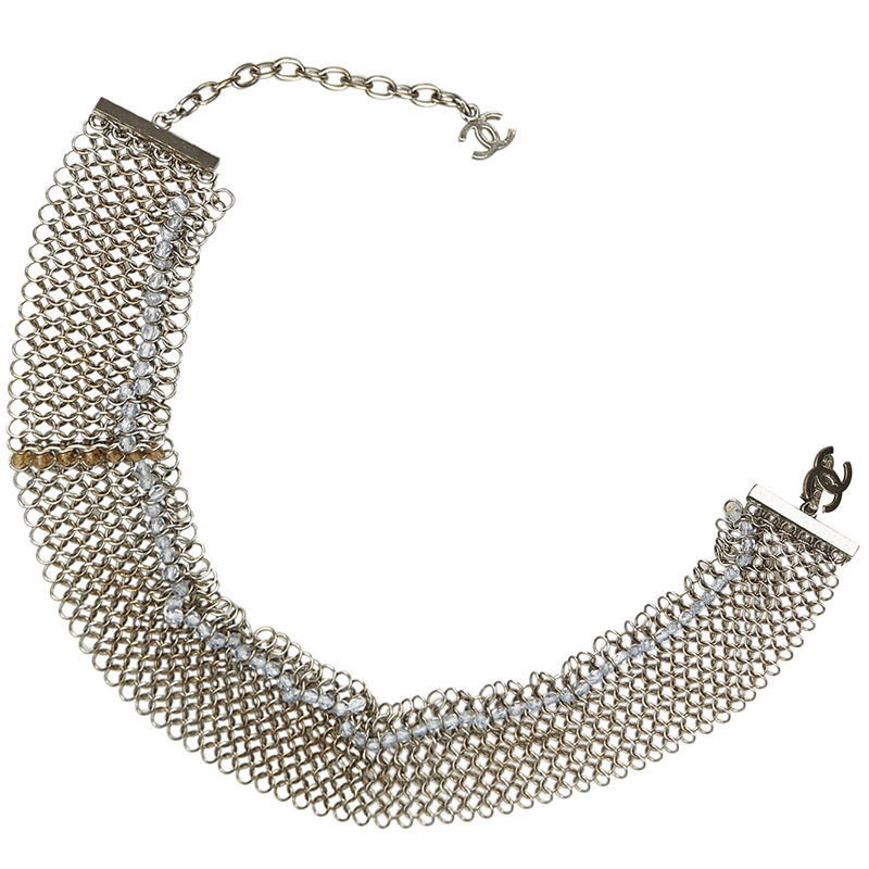 Фото #1: Chanel Silver Metal Beaded Metallic Bracelet