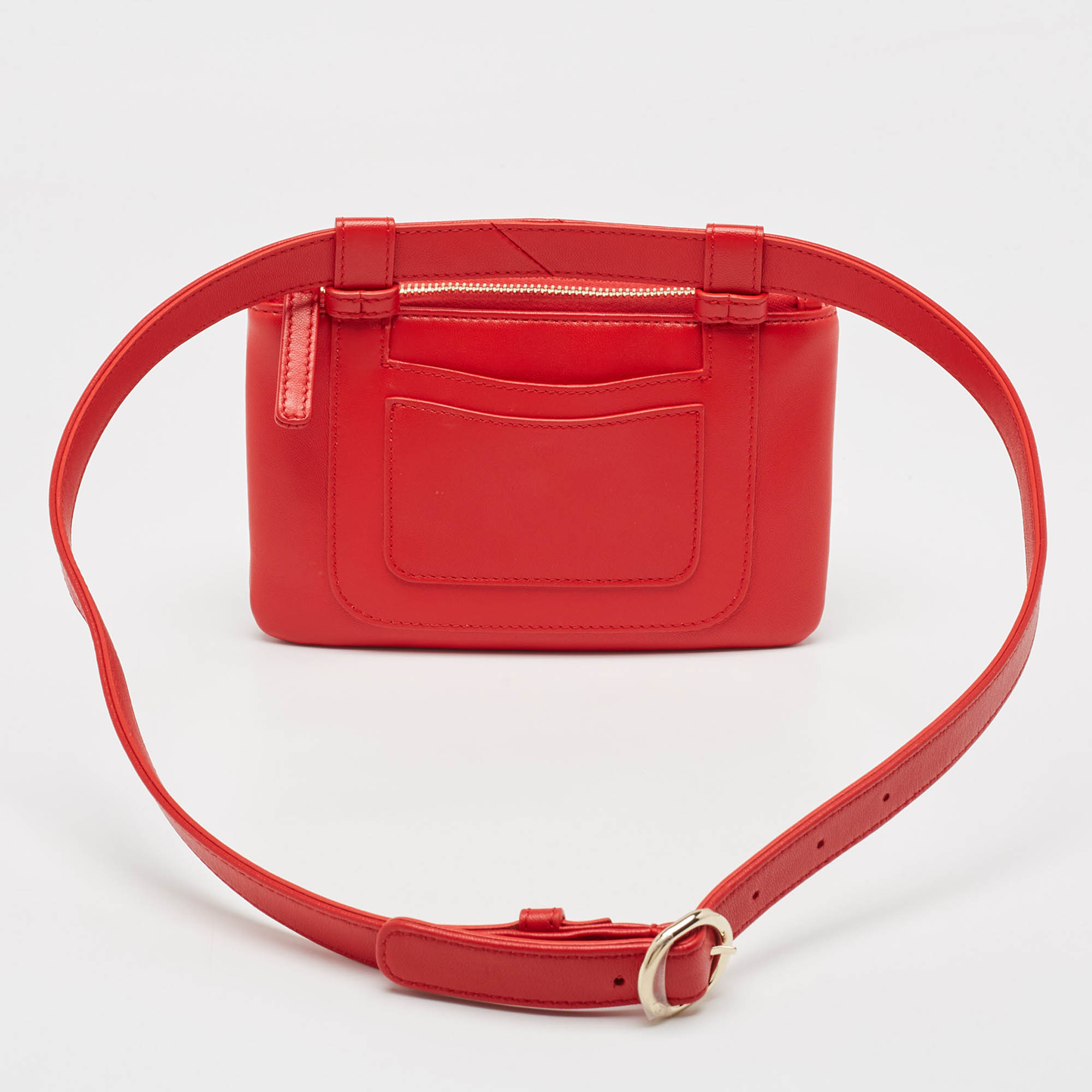 Chanel Red Leather CC Mania Waist Bag