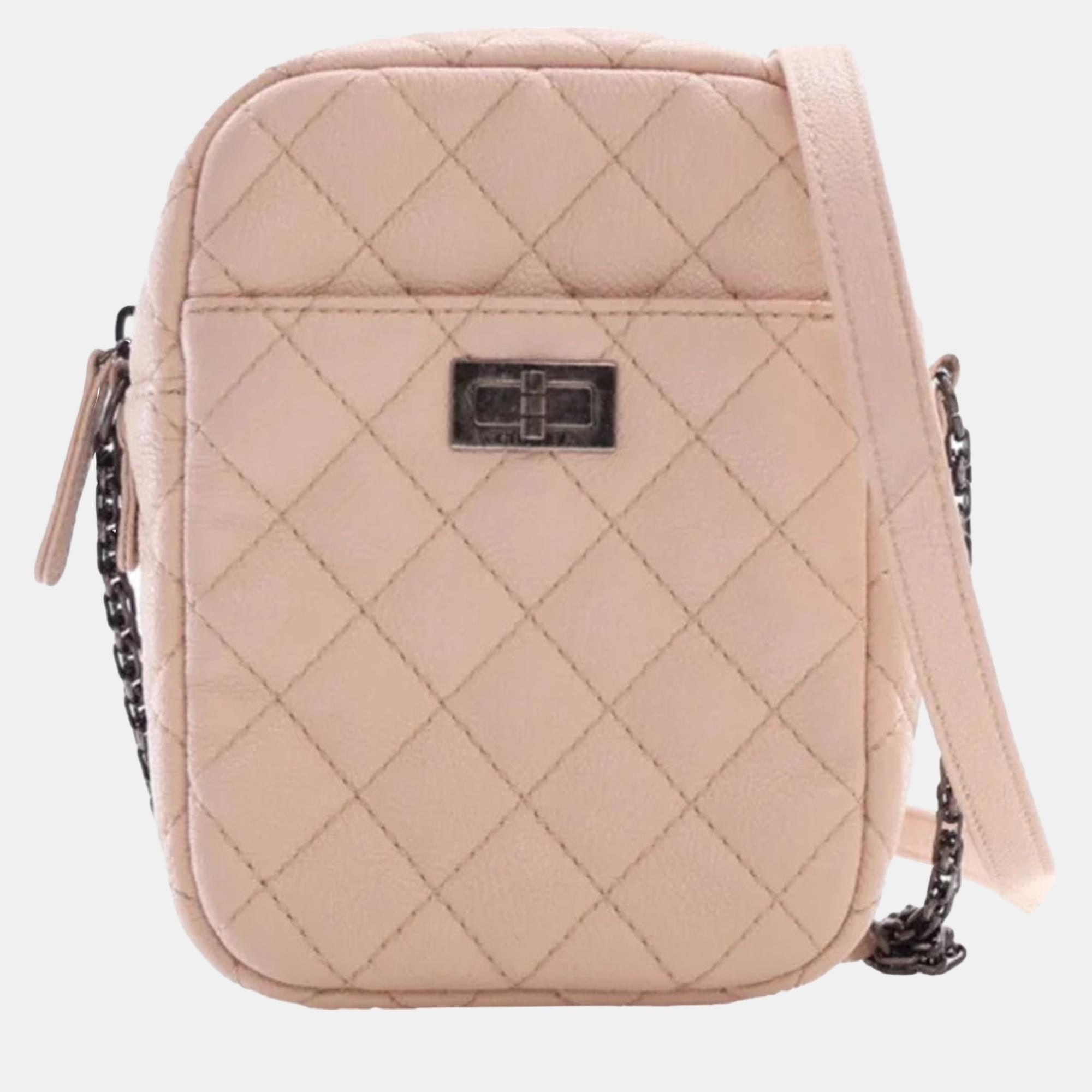 Chanel pink calfskin 16p reissue camera bag