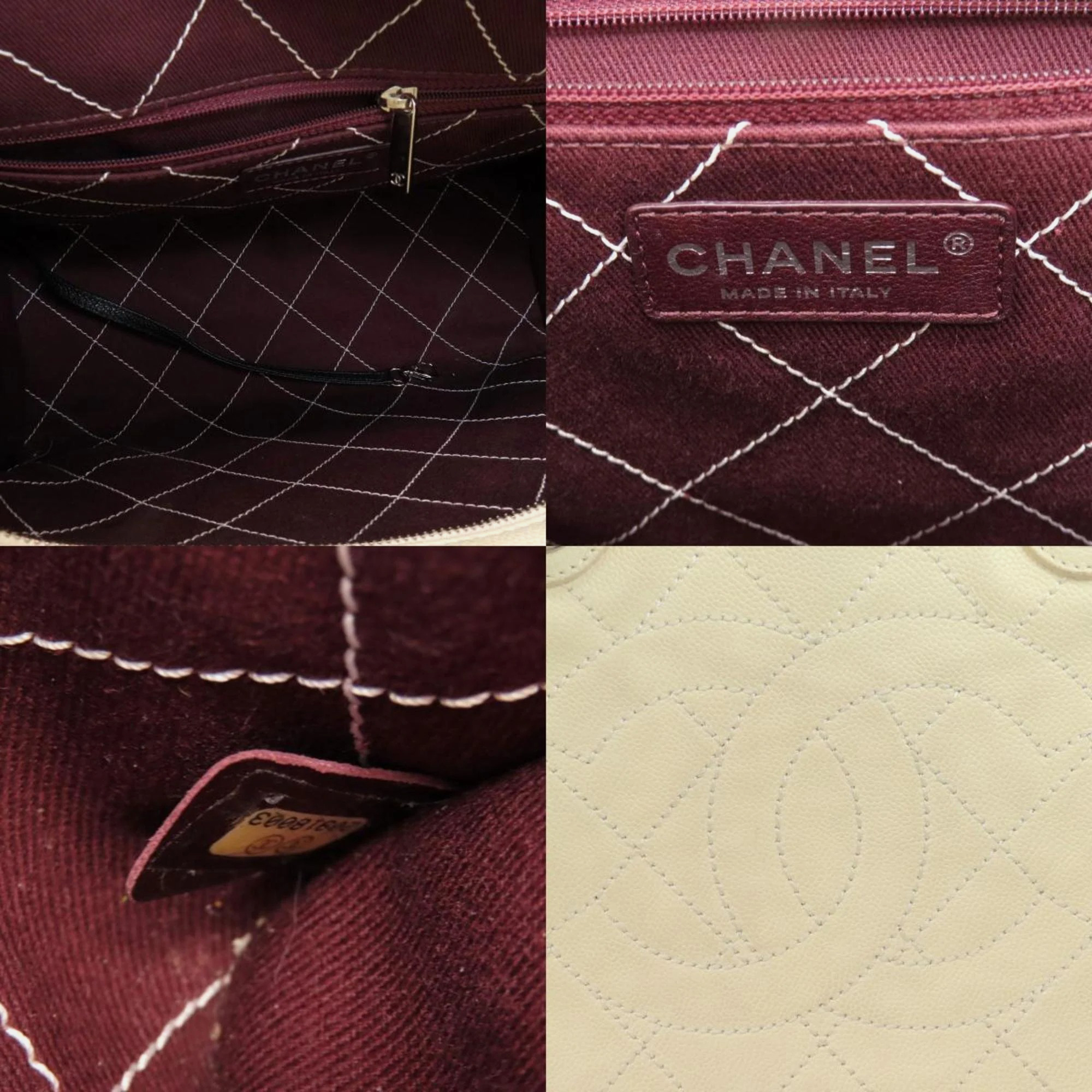 Chanel Black/Ivory Caviar Leather Deauville Tote Bag