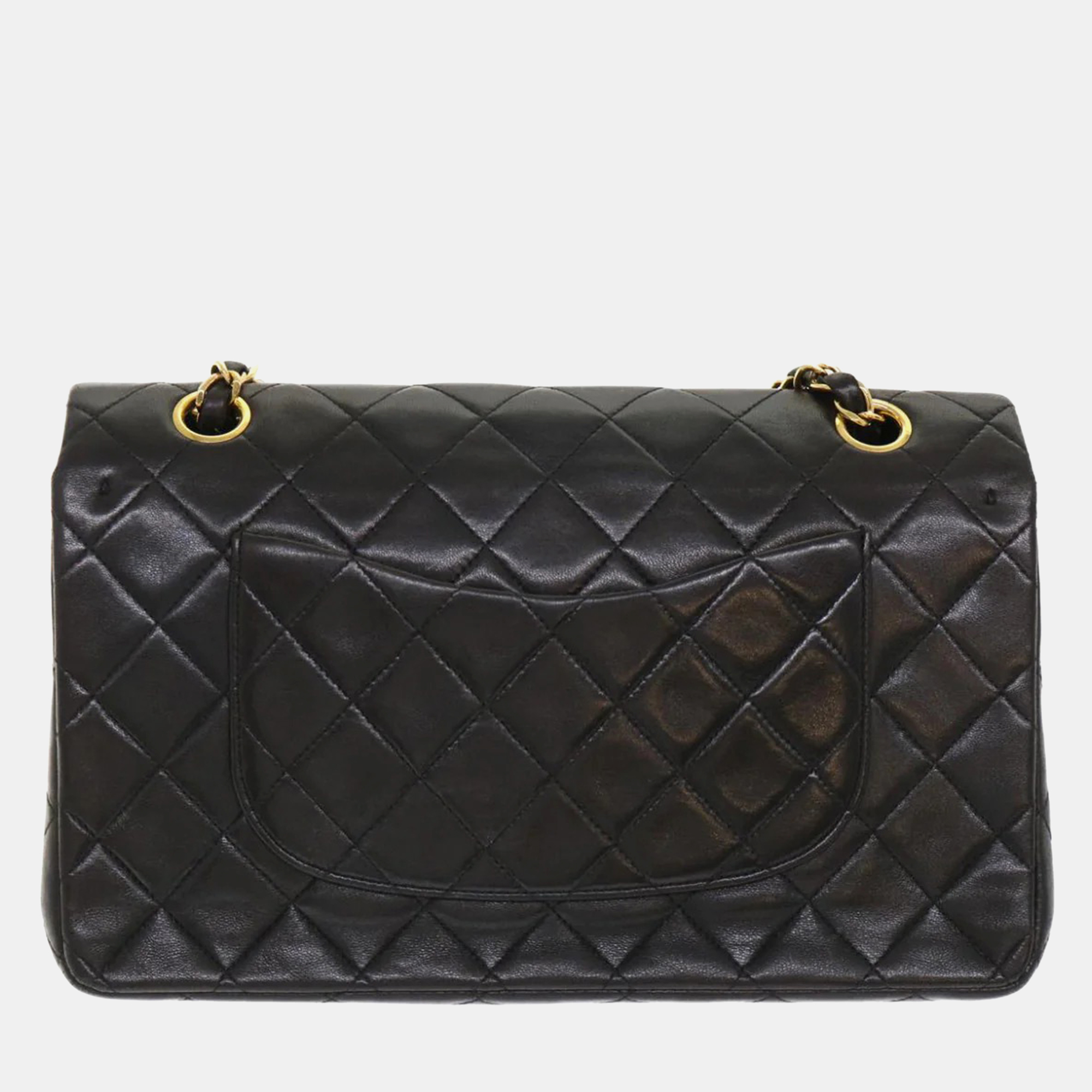 Chanel Black Leather Classic Double Flap Shoulder Bag