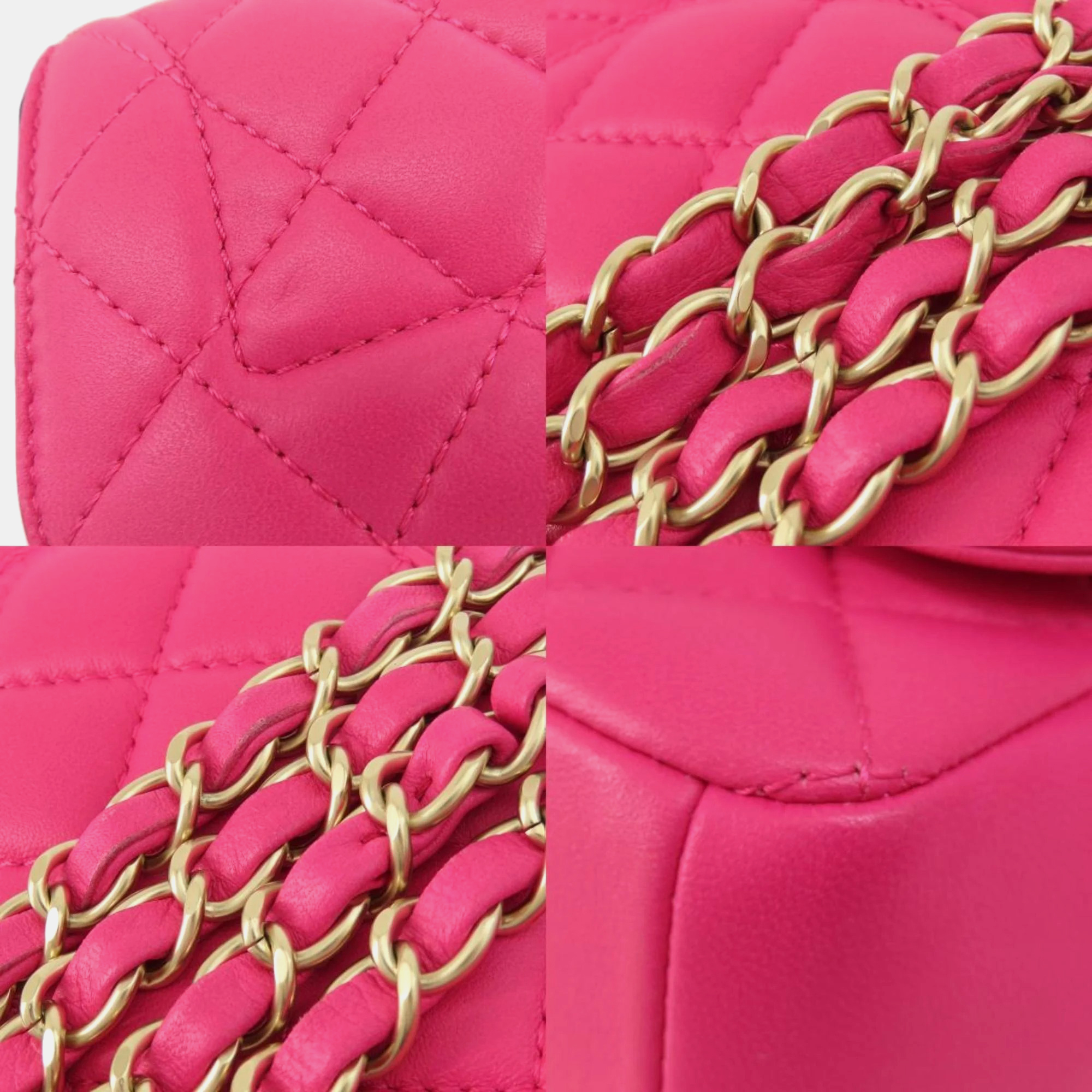 Chanel Pink Leather Mini Mademoiselle Chic Shoulder Bag